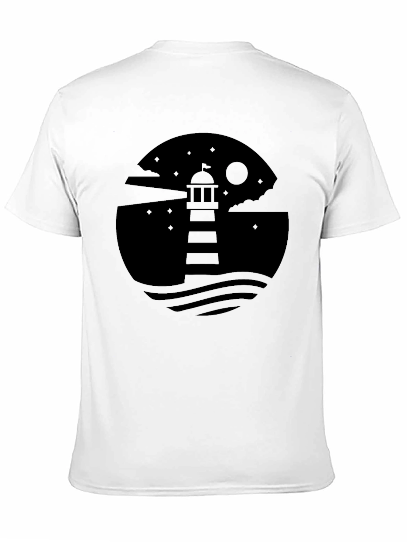 Black Men's Lighthouse Graphic Black T-Shirt view 11