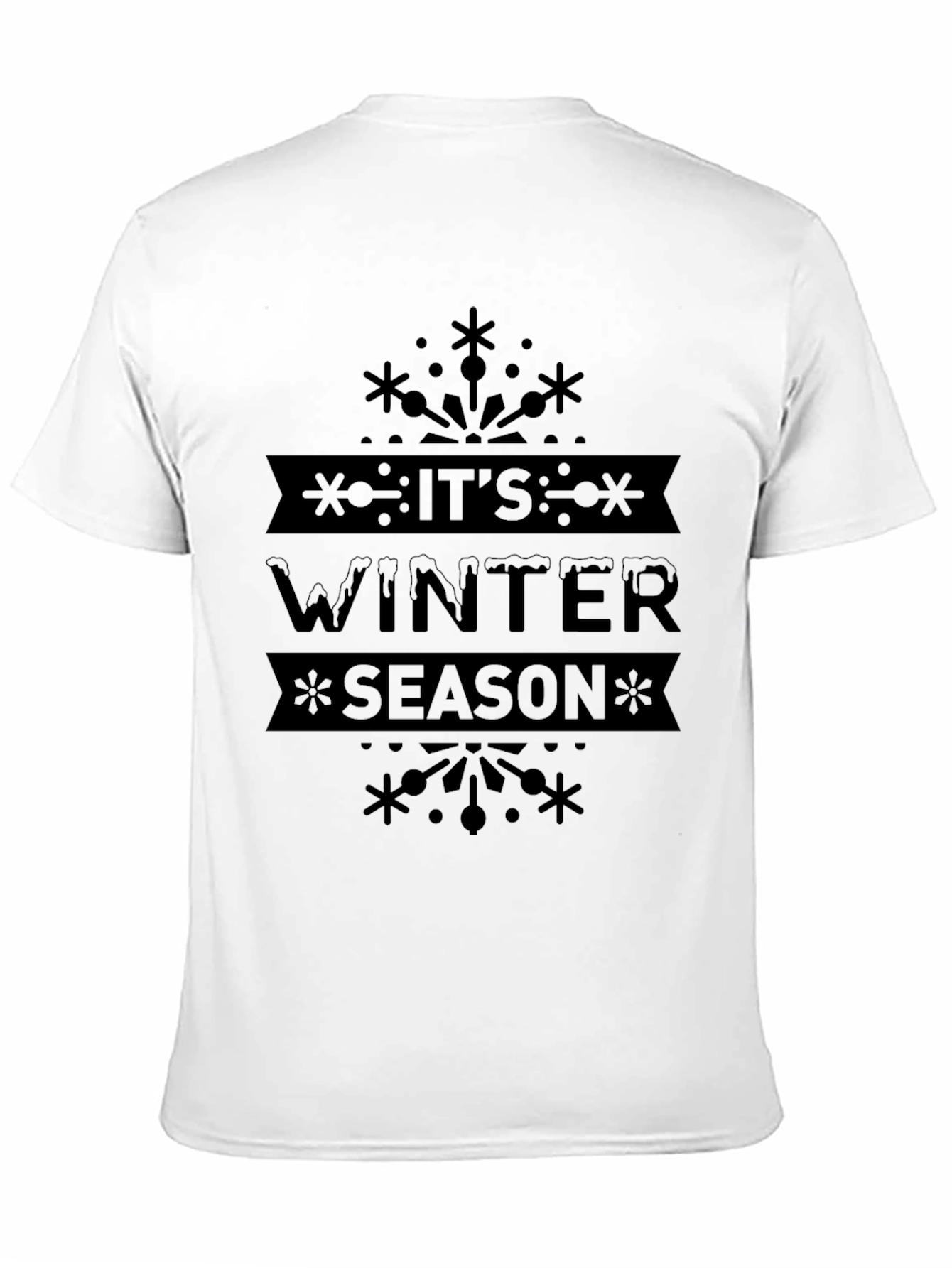 Black It's Winter Season Black T-Shirt view 11