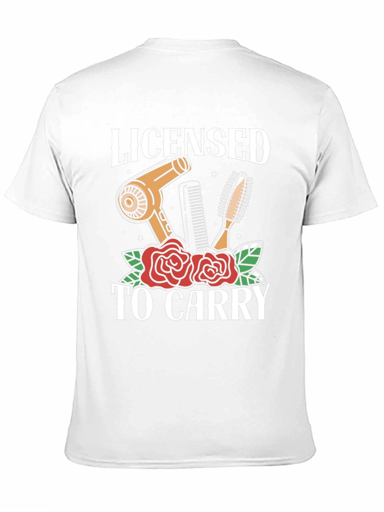 Black Licensed to Carry Hair Stylist Graphic T-Shirt view 11