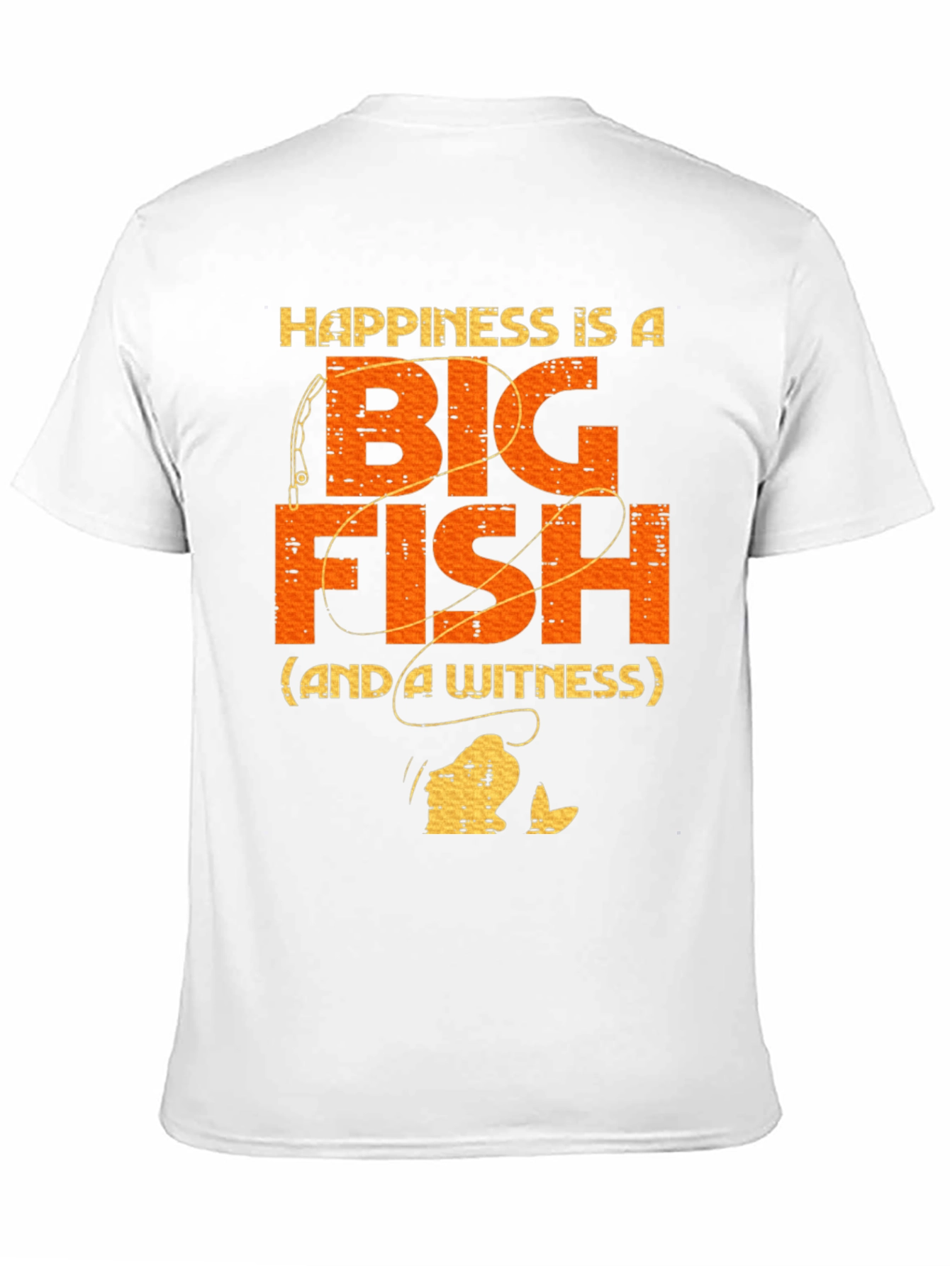 Black Happiness Is A Big Fish T-Shirt view 11