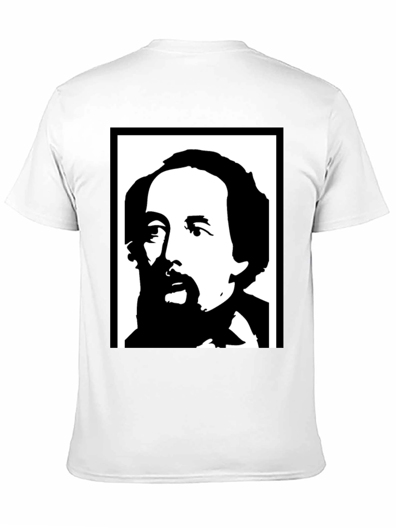 Black Charles Dickens Graphic Tee - Classic Novelist T-Shirt view 11