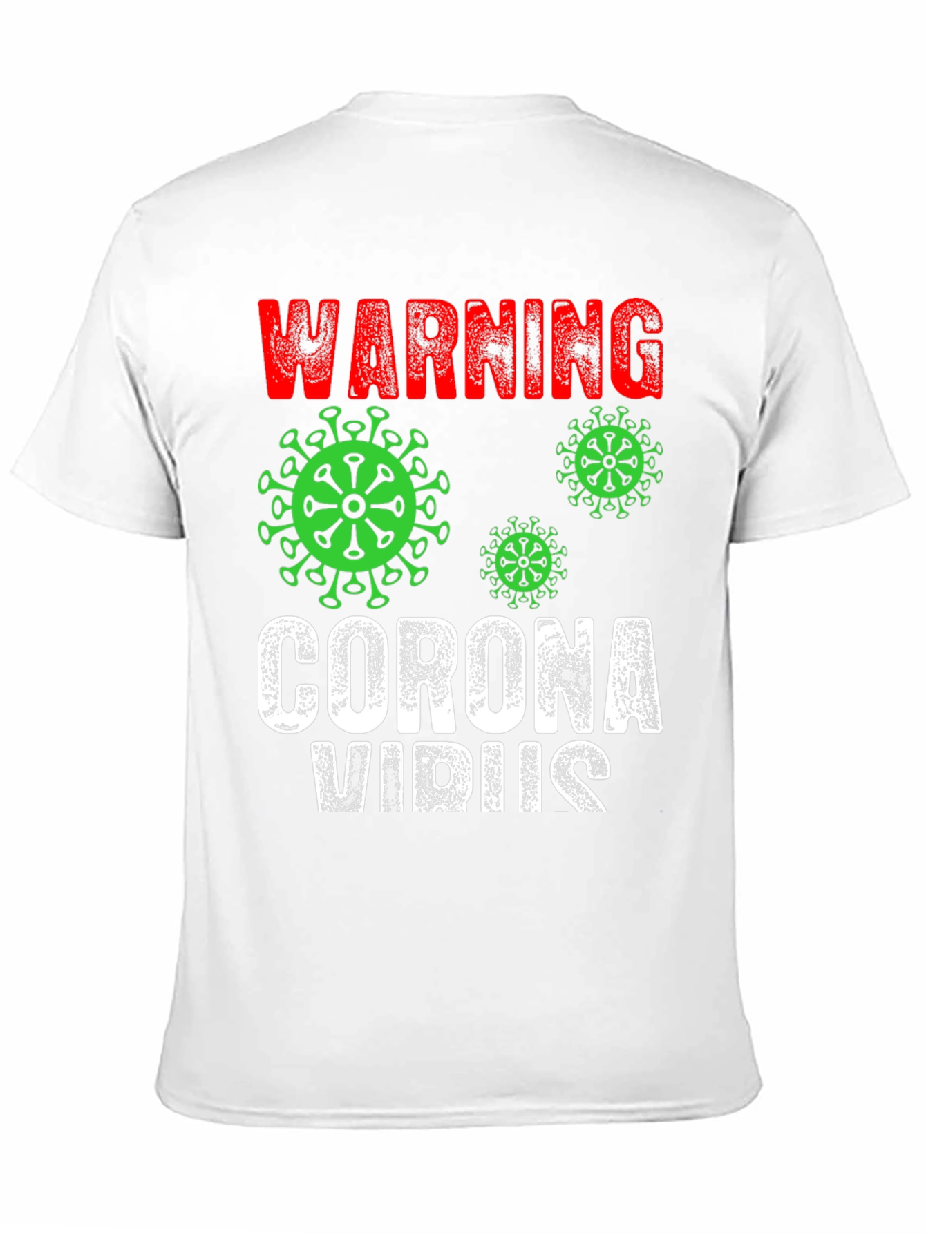 Black Warning Coronavirus T-Shirt Black Novelty Tee view 11