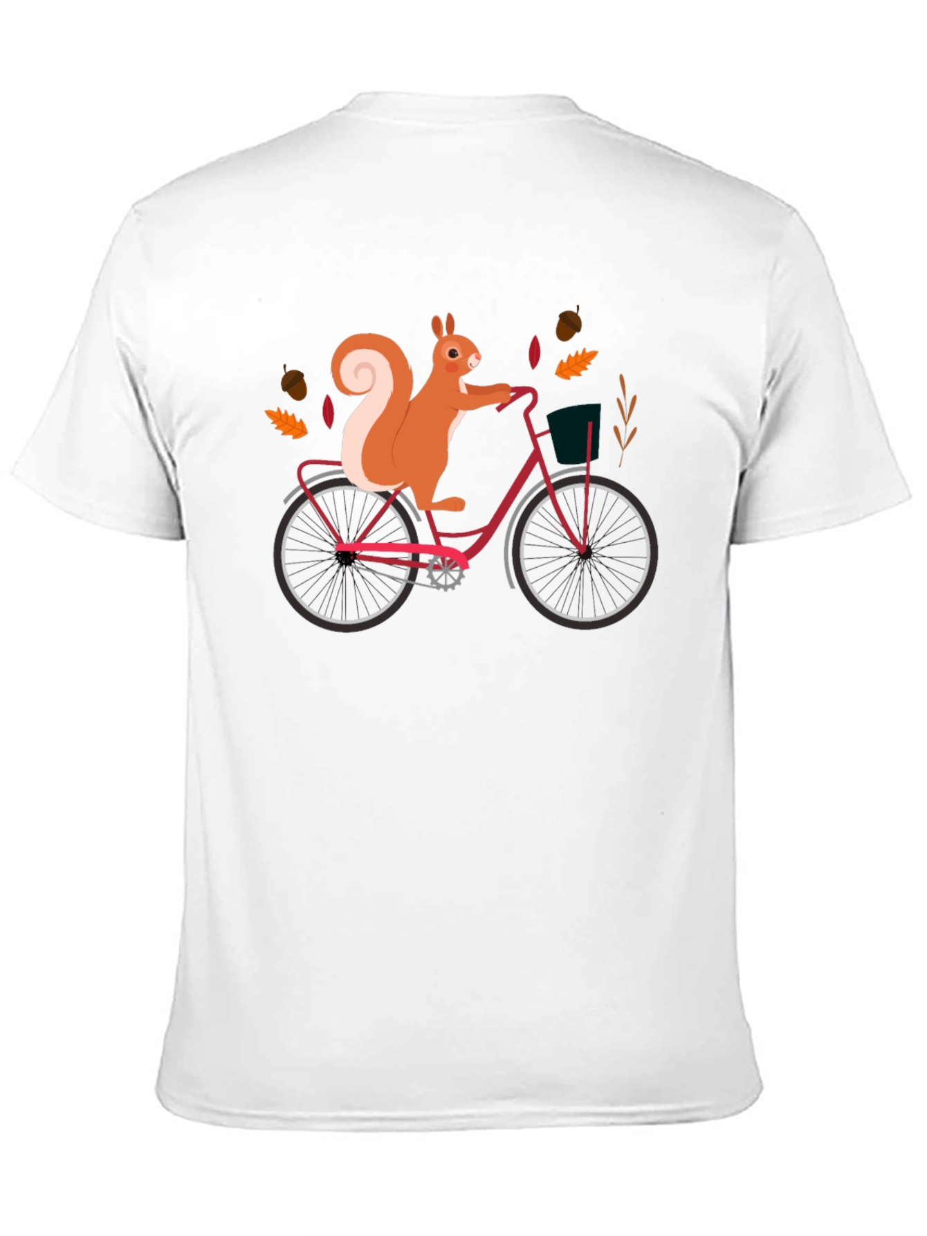 Black Squirrel on Bike Graphic Tee - Black Cotton T-Shirt view 11