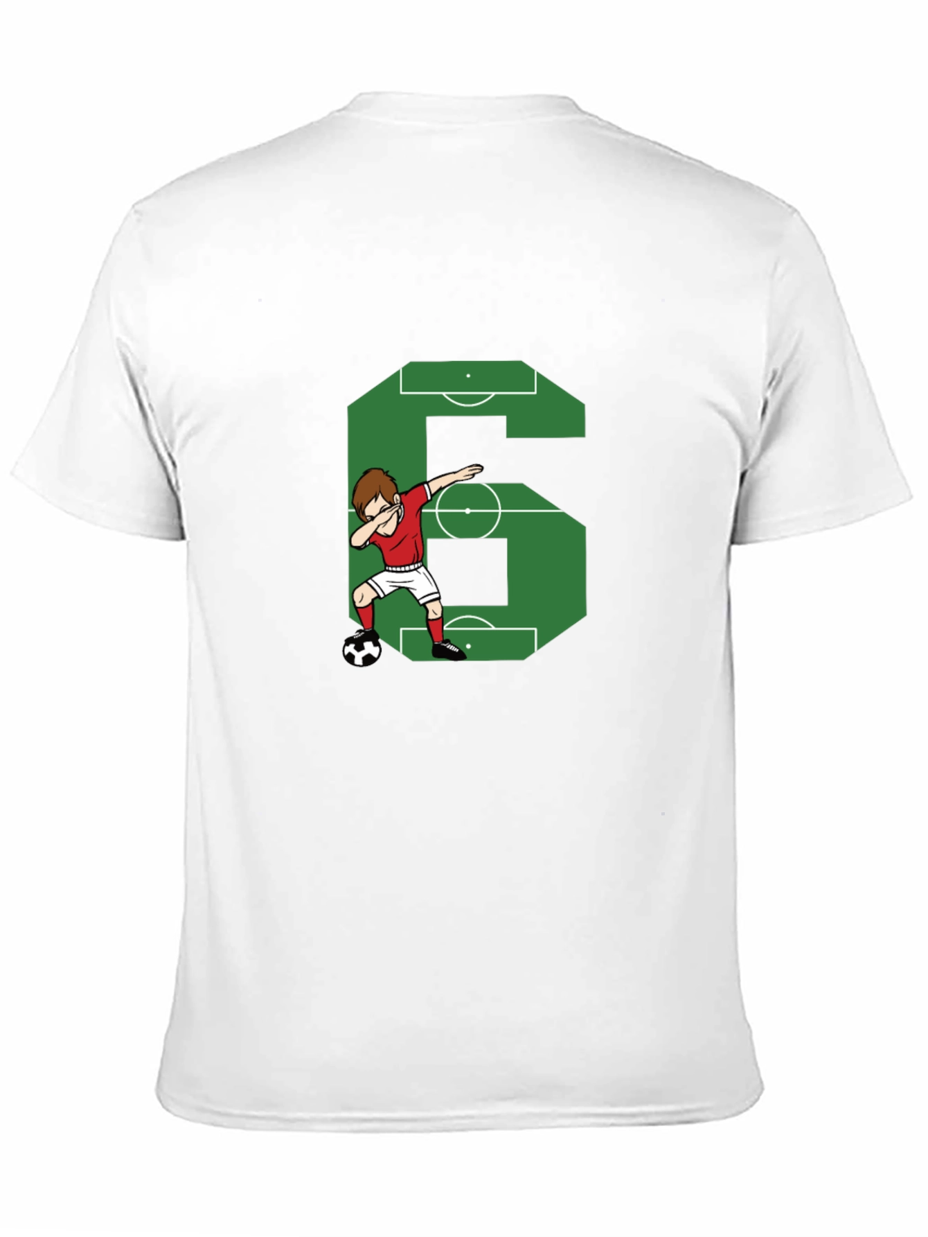 Black Soccer Number 6 Dab T-Shirt view 11