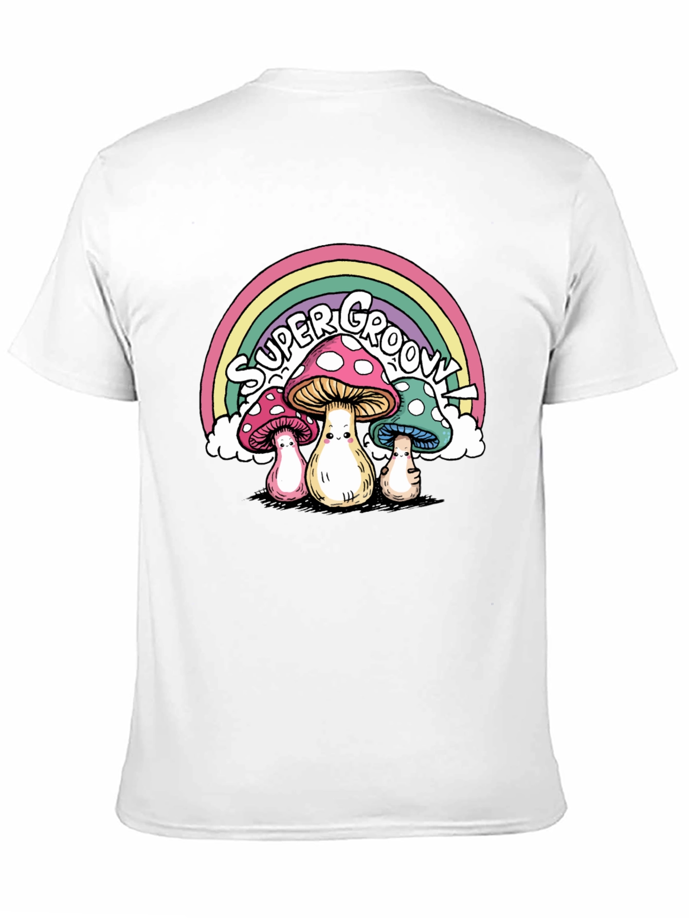 Black Super Groovy Mushroom T-Shirt view 11