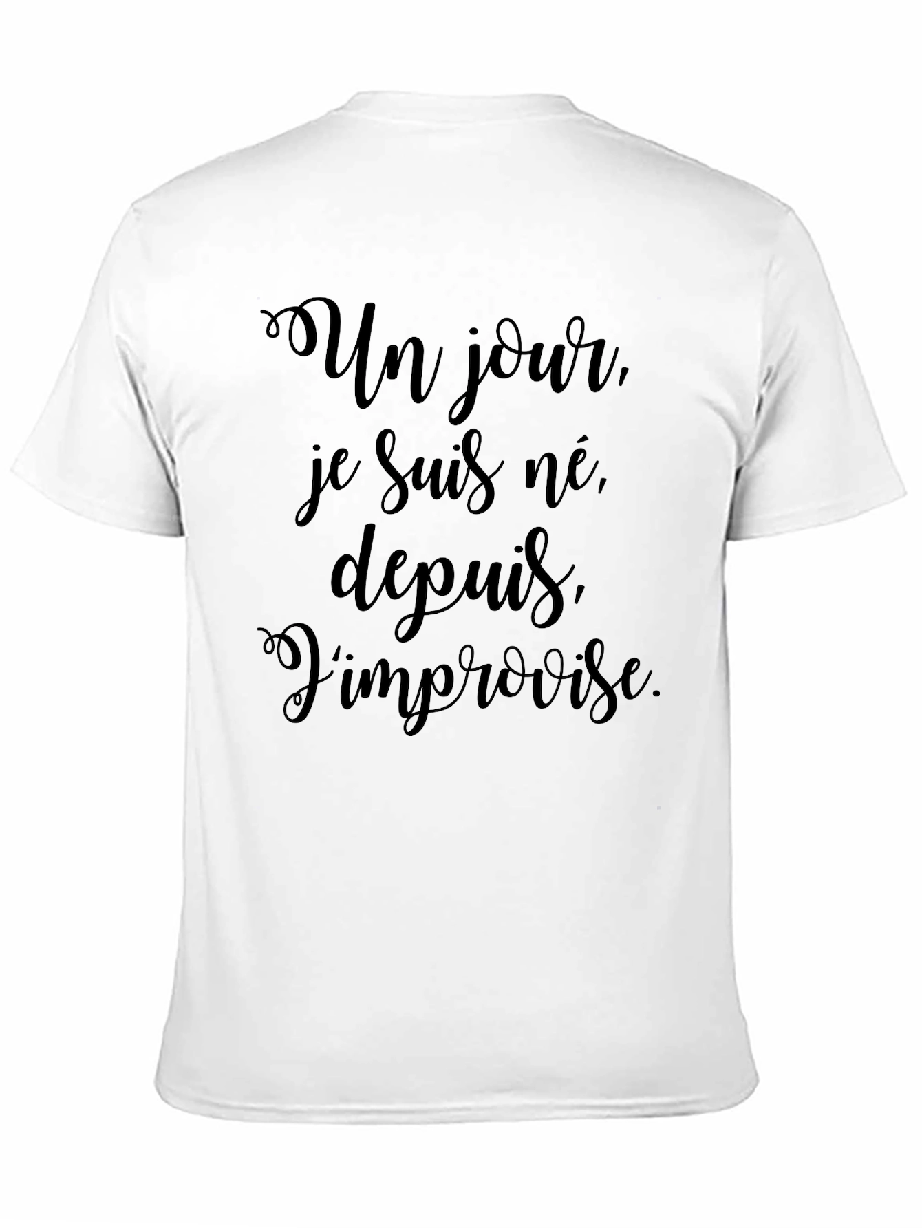 Black Un Jour, Je Suis Ne T-Shirt - Black view 11