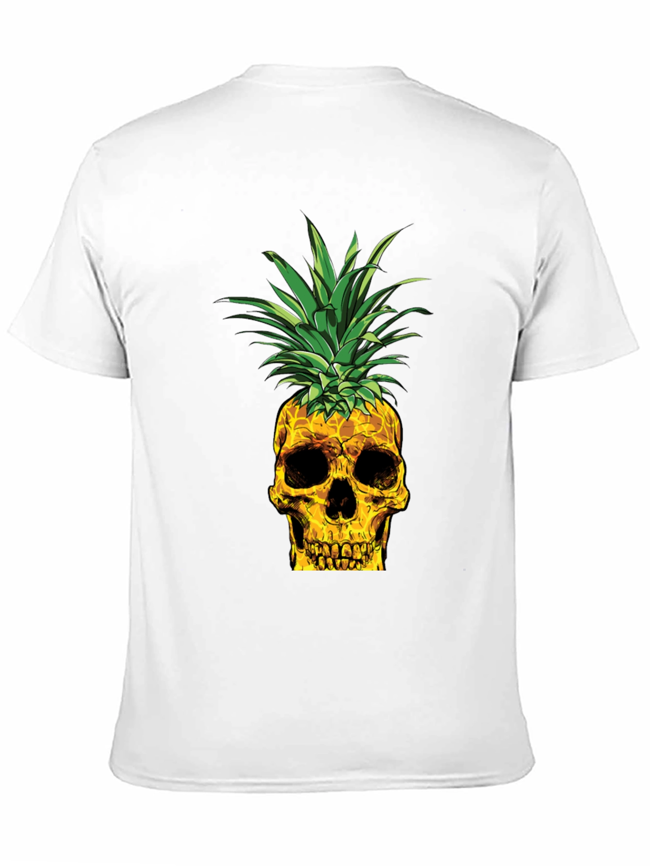 Black Skull Pineapple Graphic Tee - Black Cotton T-Shirt view 11