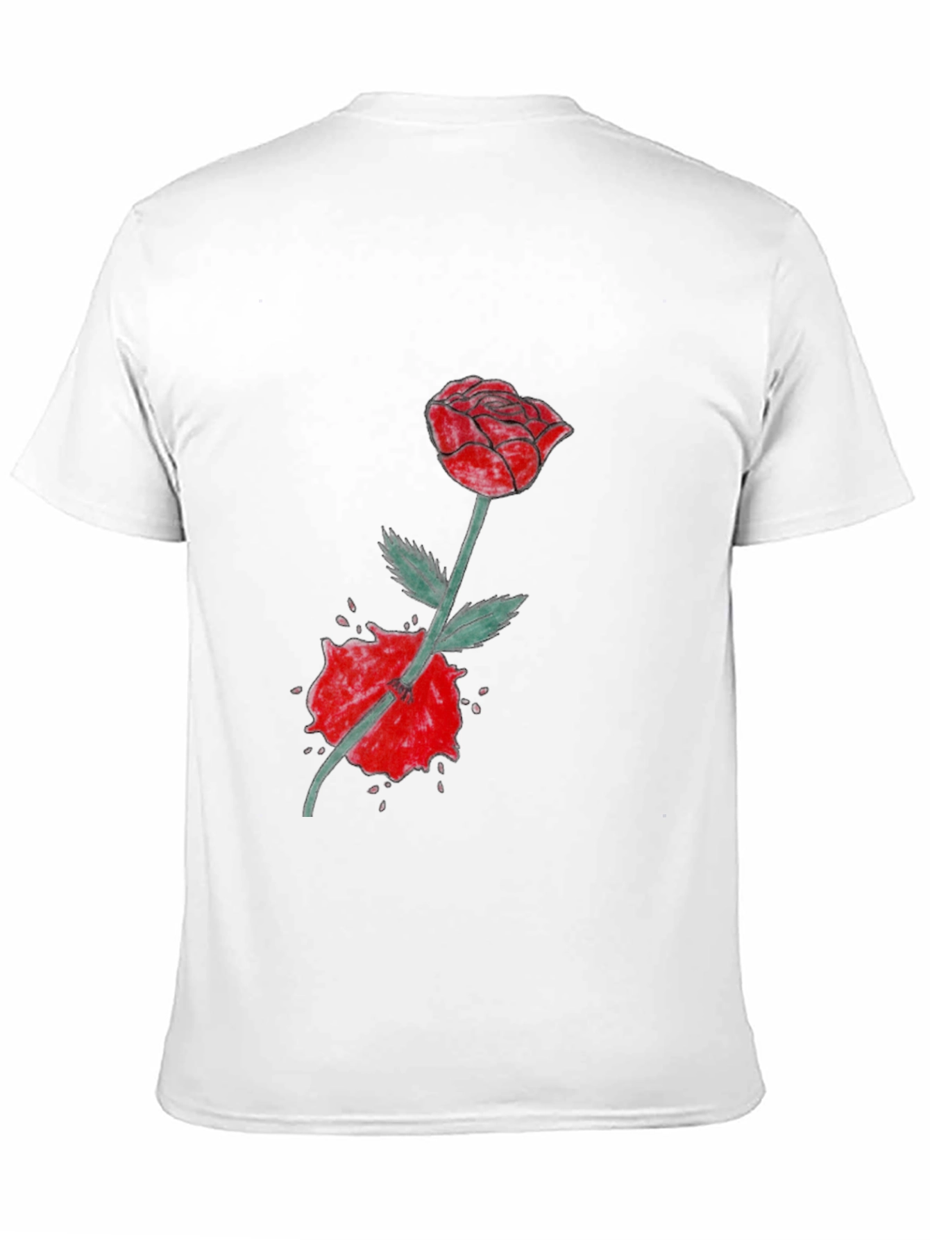 Black Rose & Slash Graphic T-Shirt - Modern Streetwear view 11