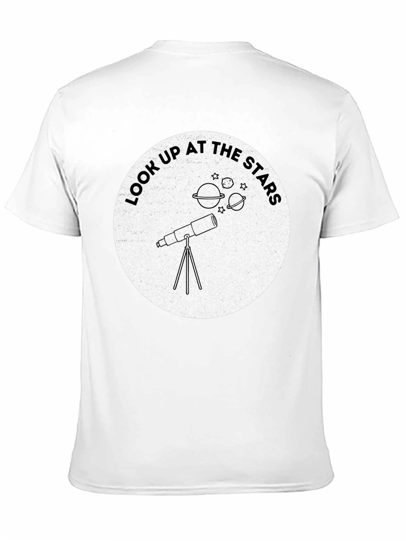 Black Look Up At The Stars Telescope Graphic Tee view 11