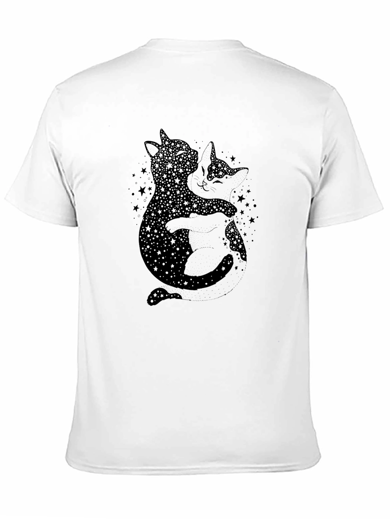 Black Celestial Cats Graphic T-Shirt - Black view 11
