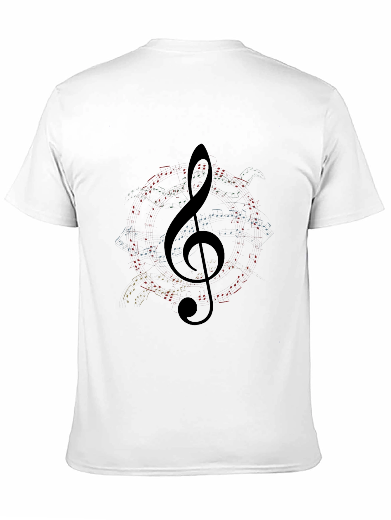 Black Musical Note Clef Graphic Black T-Shirt view 11
