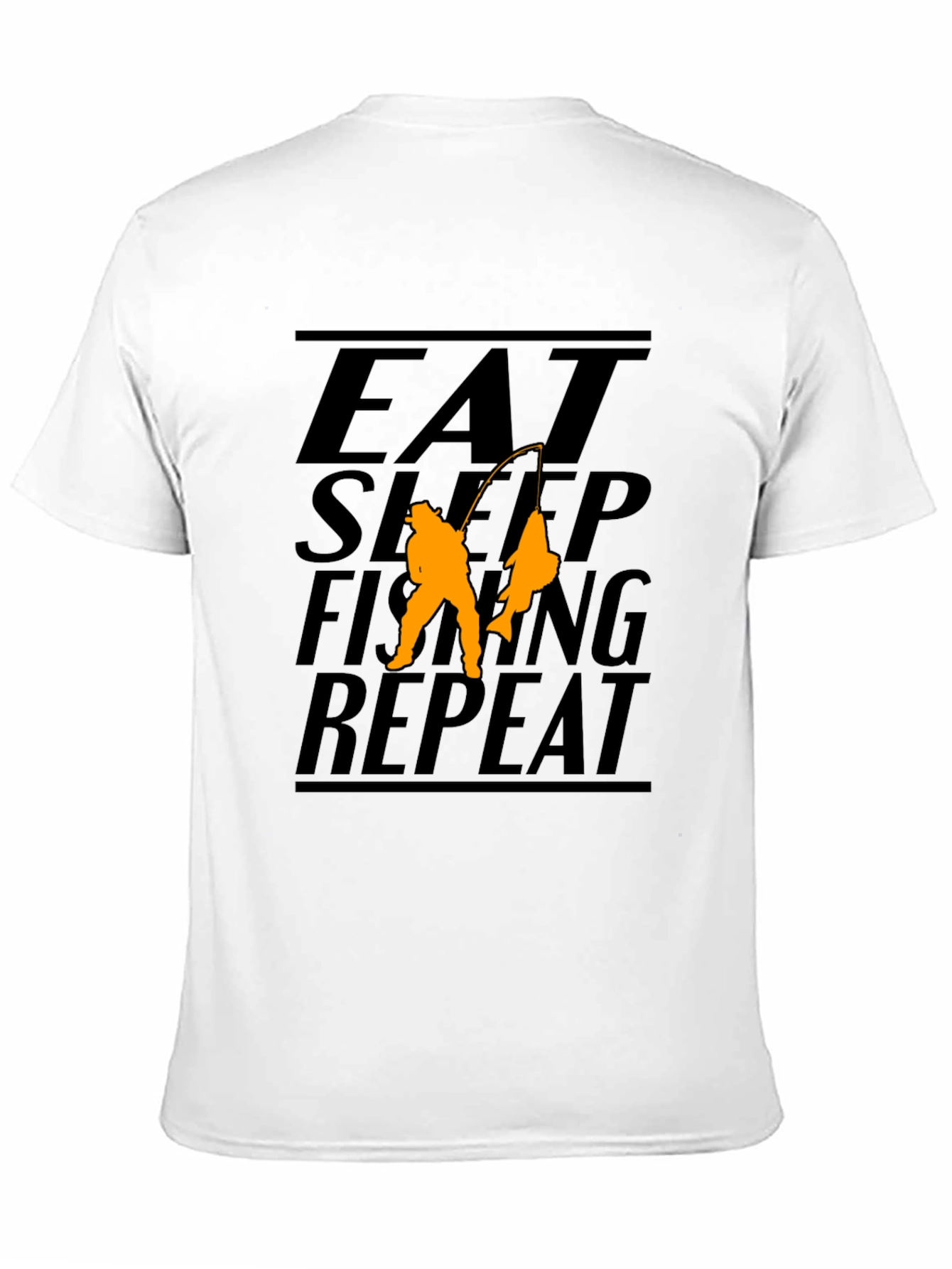 Black Eat Sleep Fishing Repeat Black Graphic T-Shirt view 11