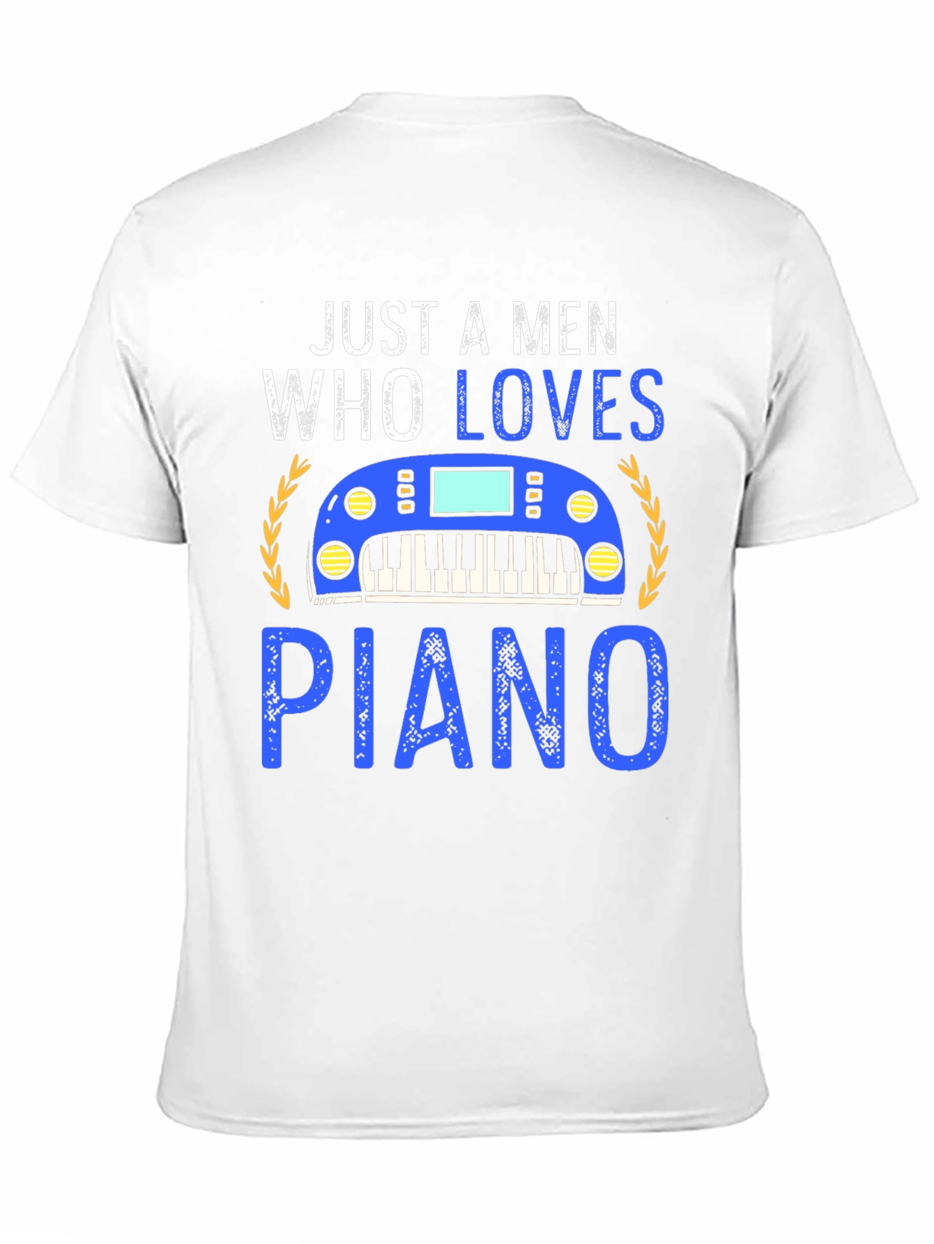 Black Just a Man Who Loves Piano Black T-Shirt view 11