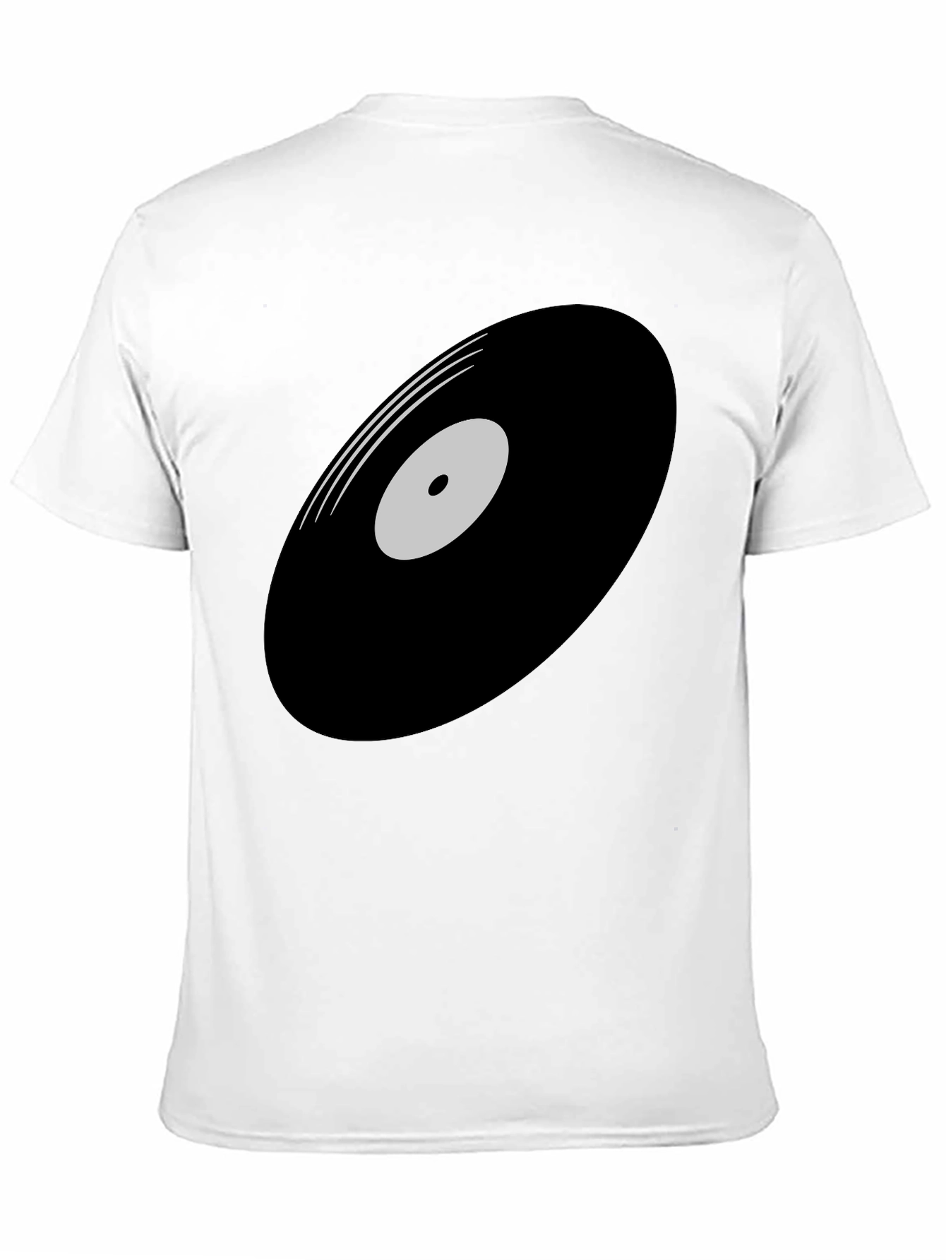 Black Retro Vinyl Record Graphic T-Shirt - Black view 11