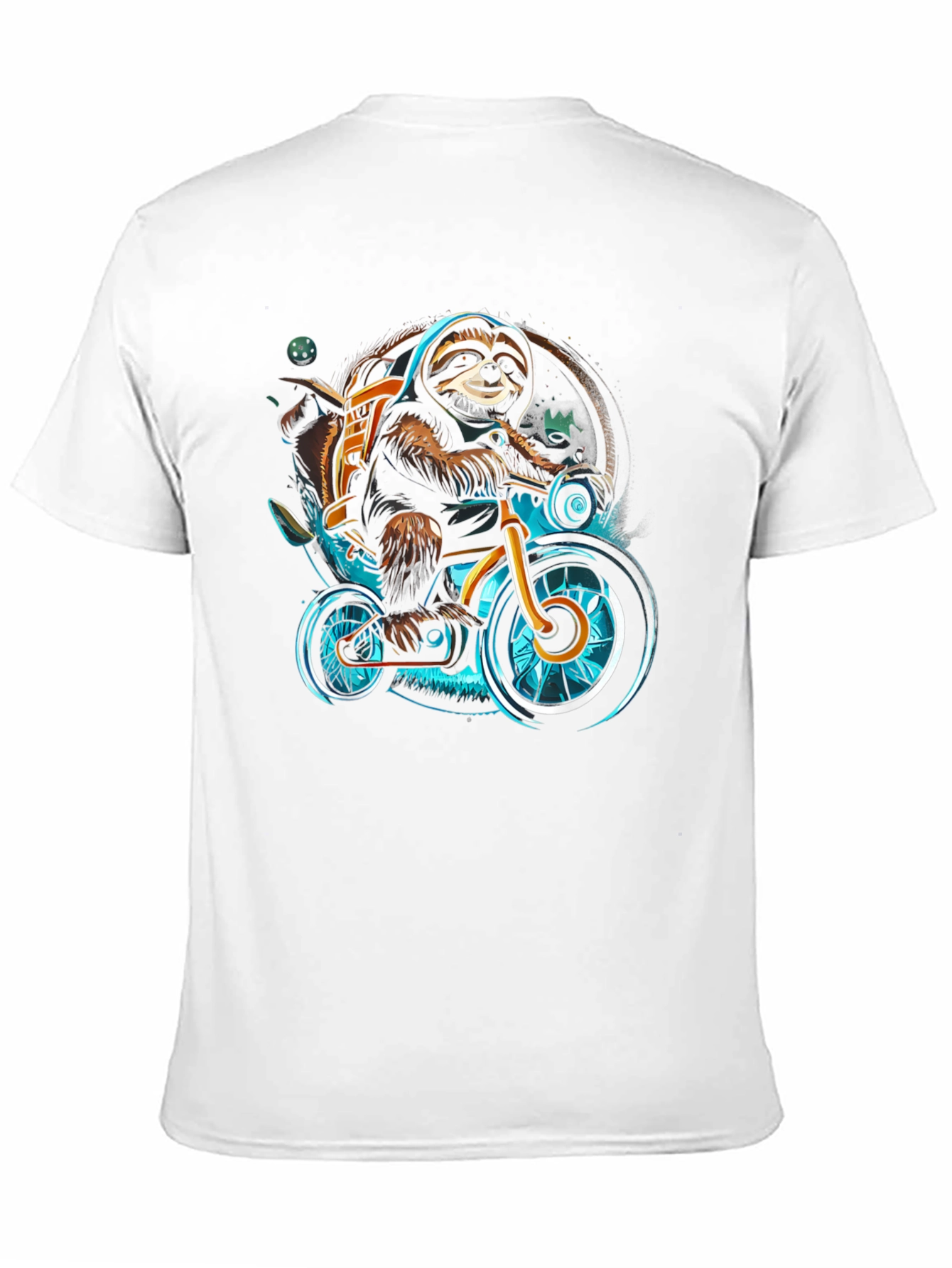 Black Sloth on Bike Graphic Tee - Cool Casual Shirt view 11