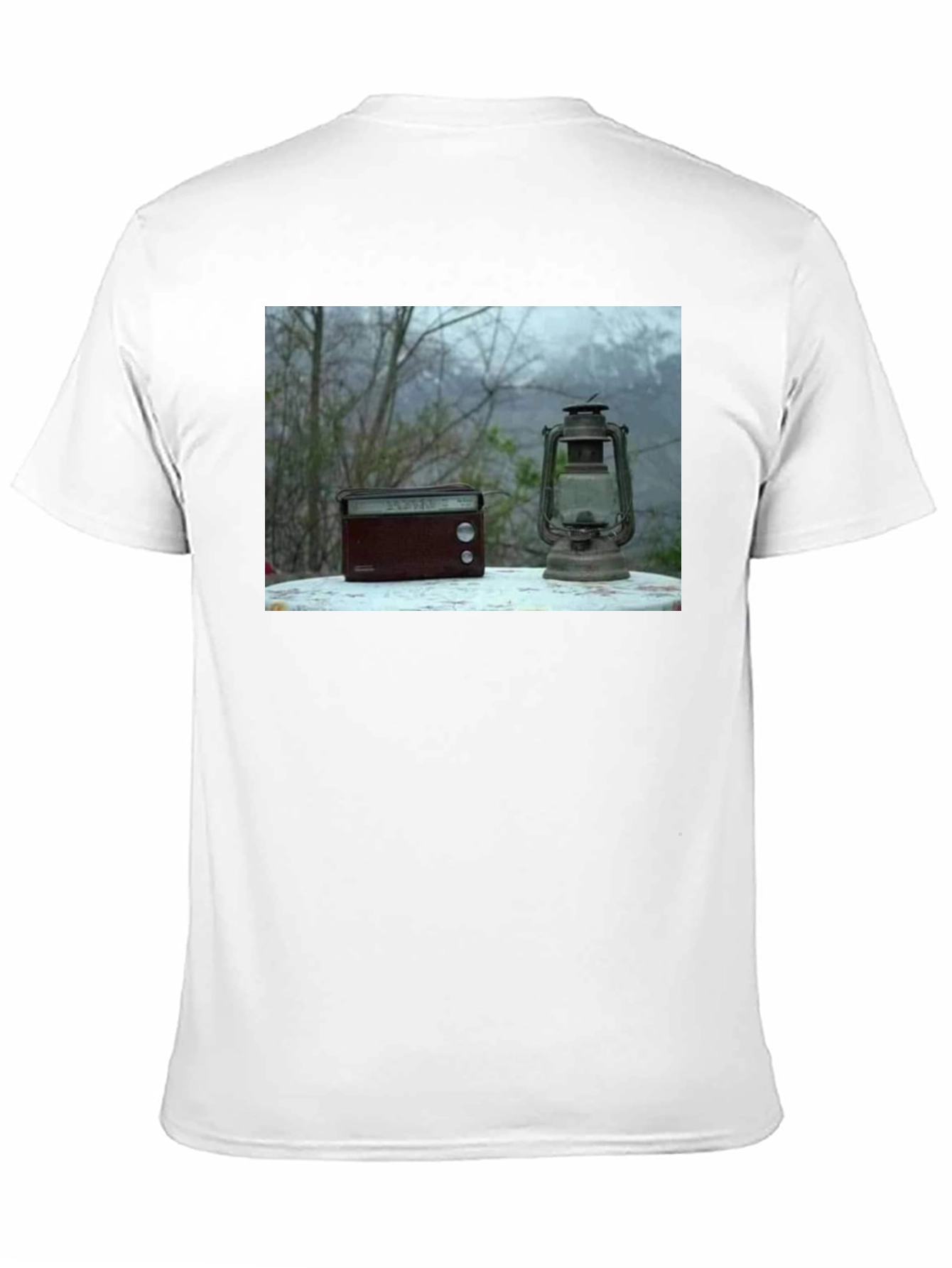 Black Retro Radio & Lantern T-Shirt view 11