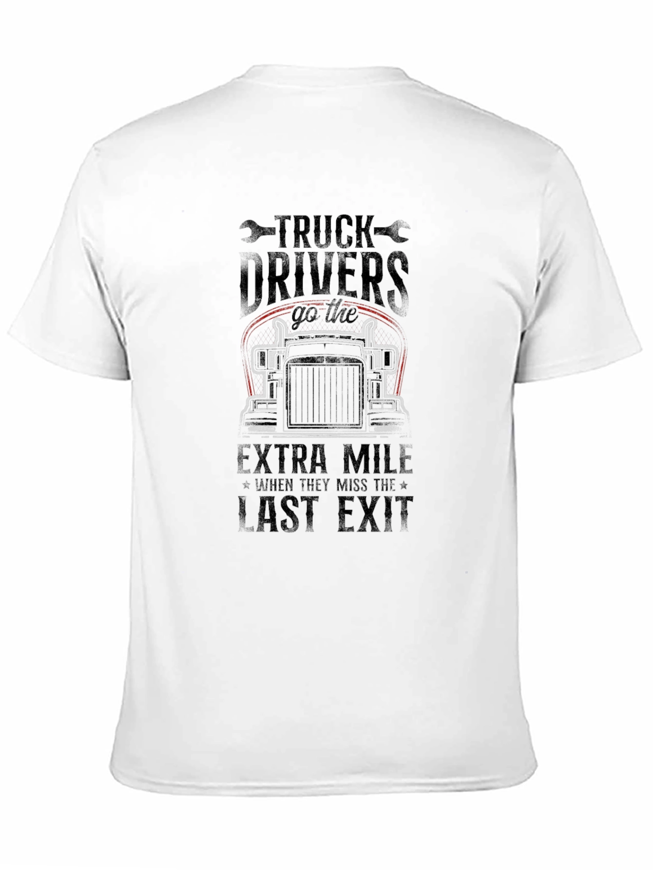Black Truck Driver Extra Mile Graphic Tee view 11