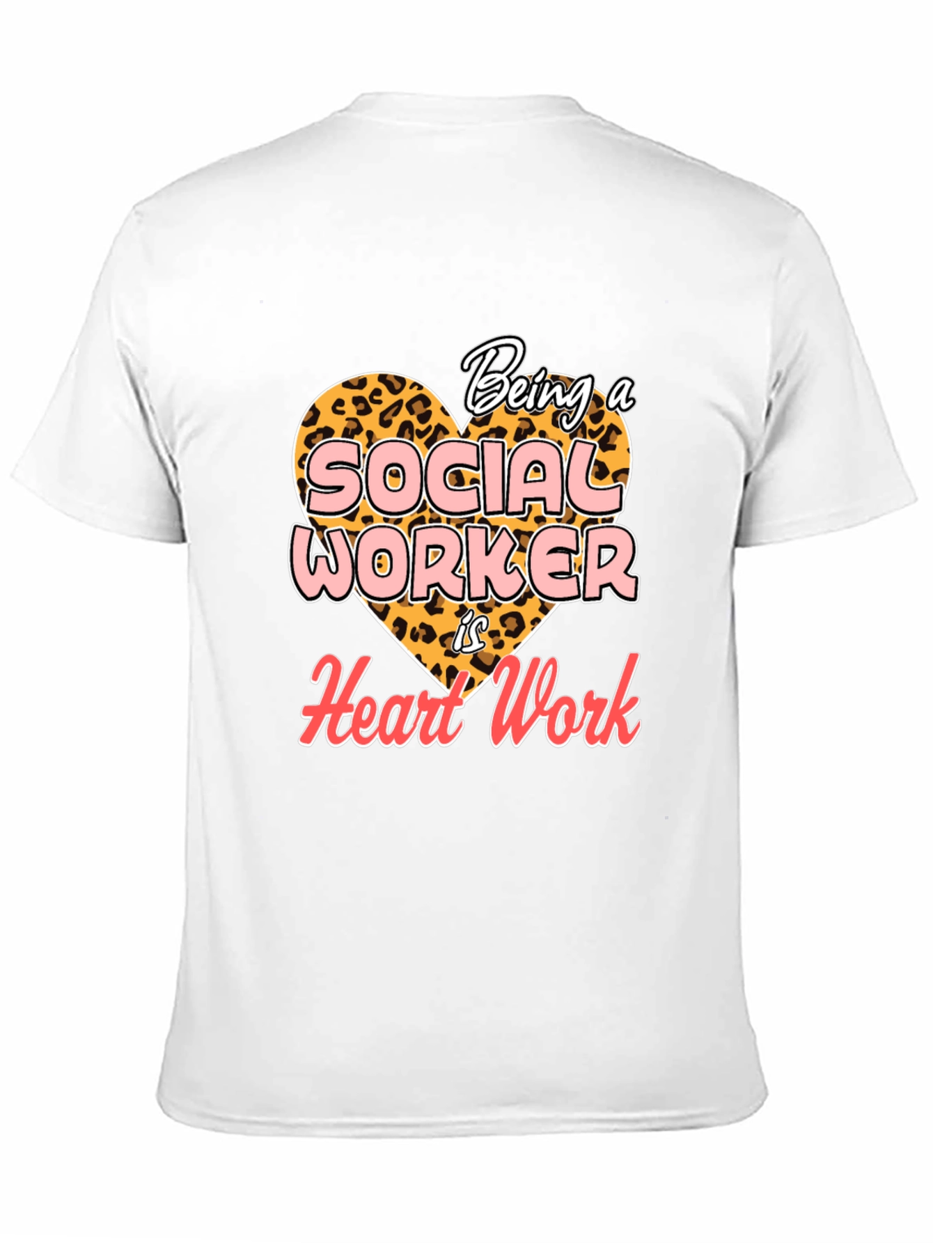 Black Social Worker Heart Work T-Shirt - Black view 11