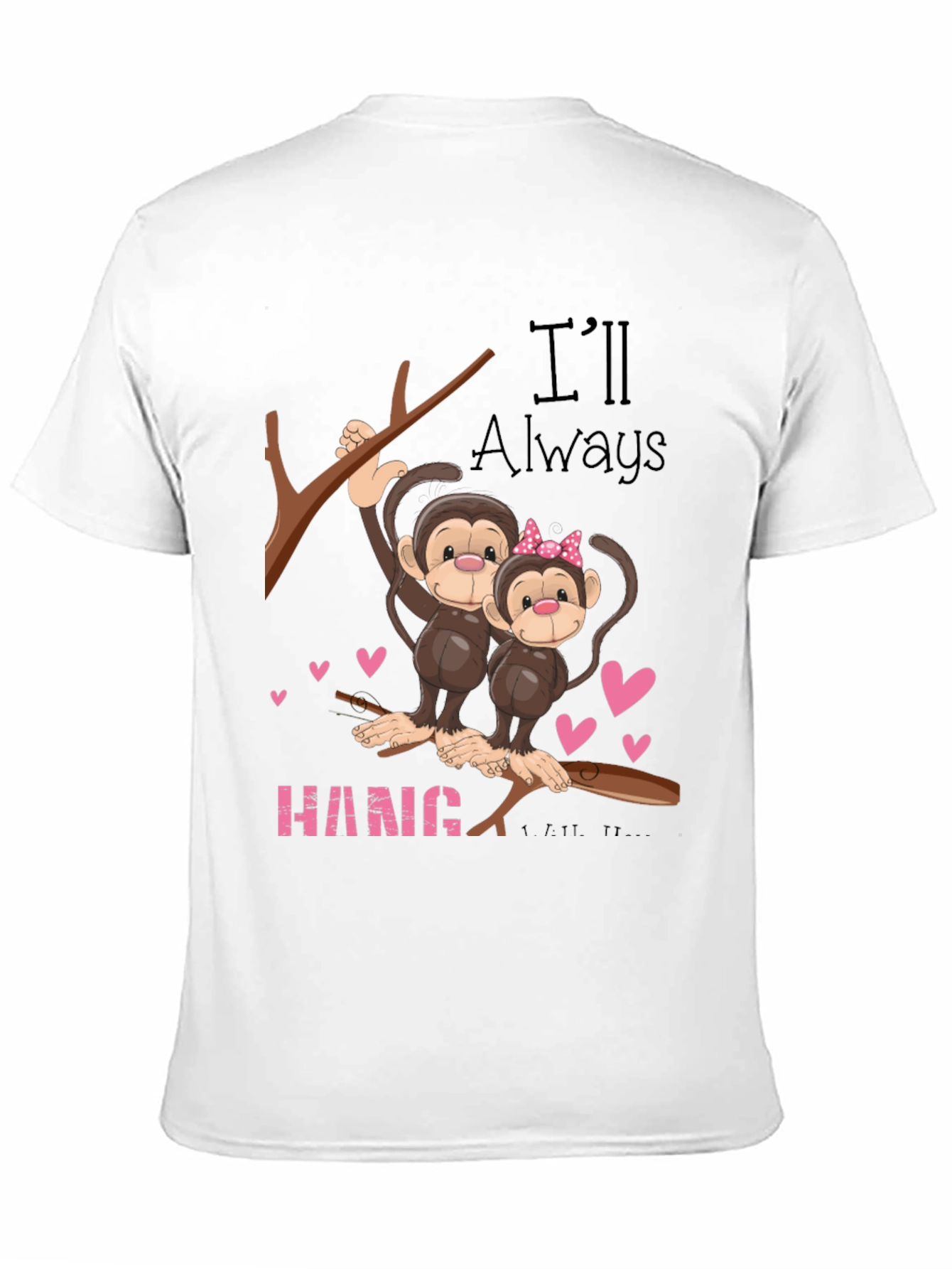 Black Hang In There Monkey Couple Graphic Tee view 11