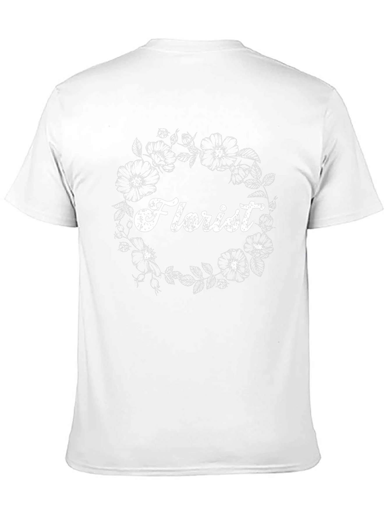 Black Florist Floral Wreath Black T-Shirt view 11