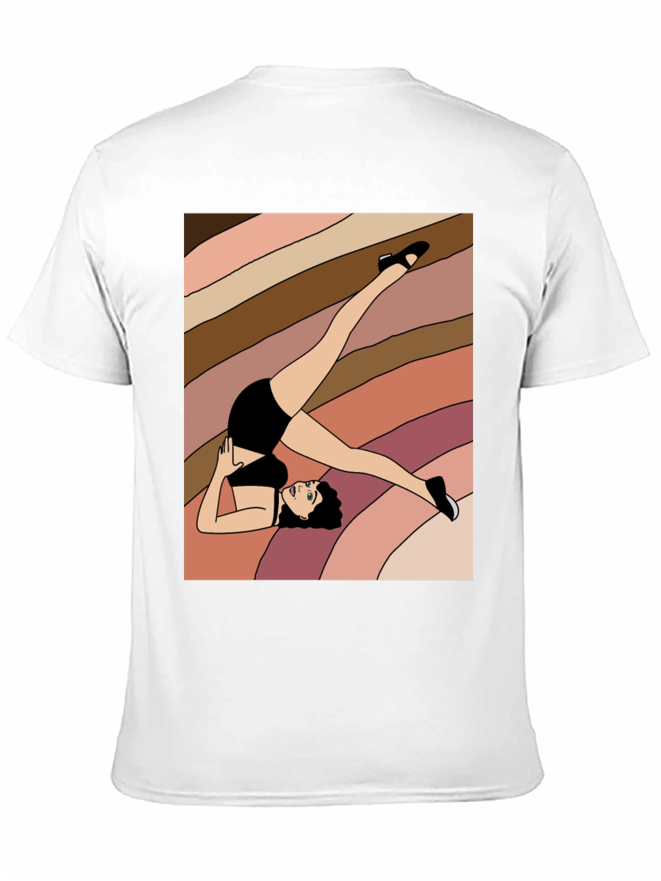 Black Retro Pilates Pose Graphic Tee view 11