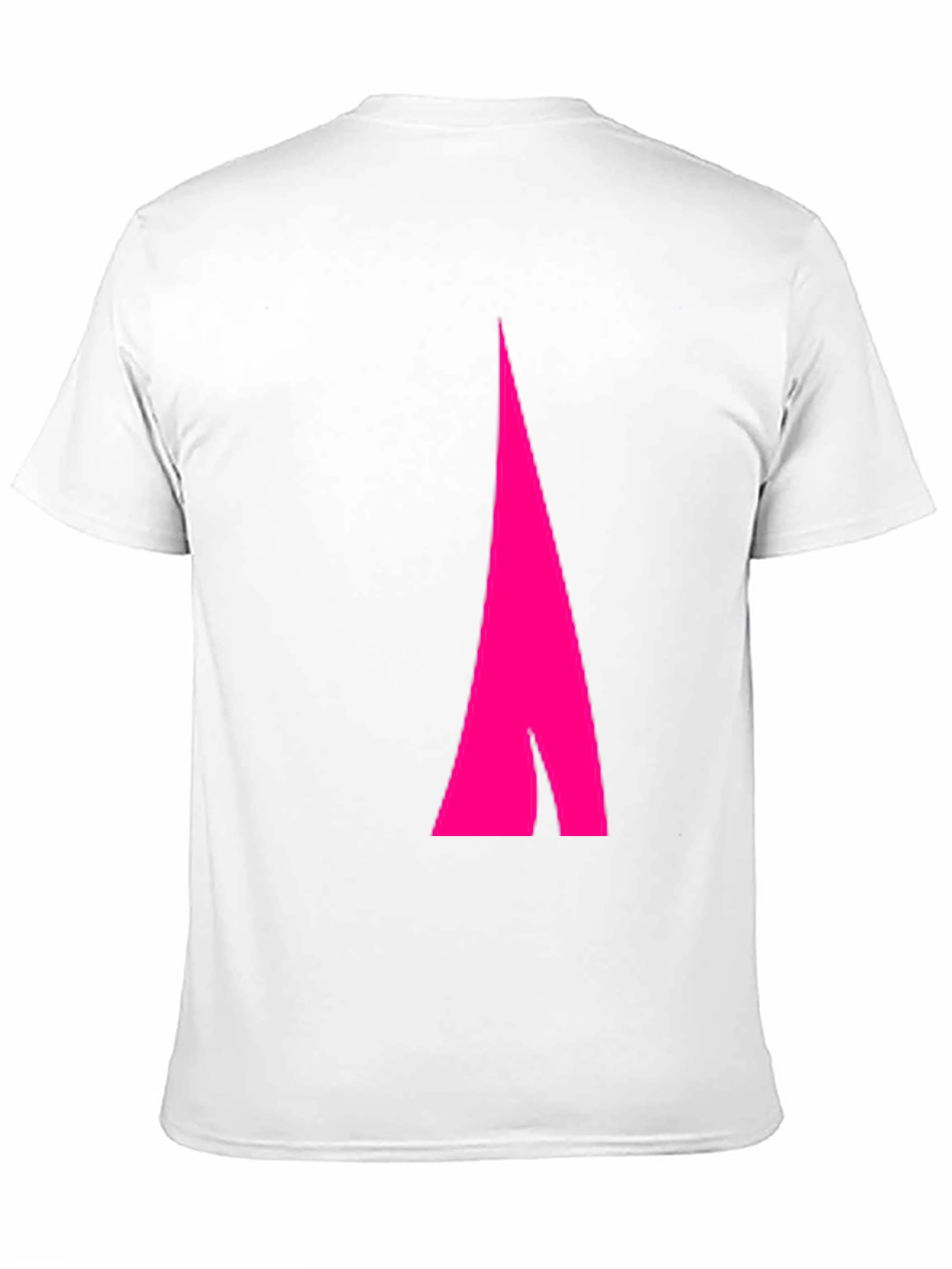 Black Men's Black Tee with Abstract Pink Arrow Design view 11