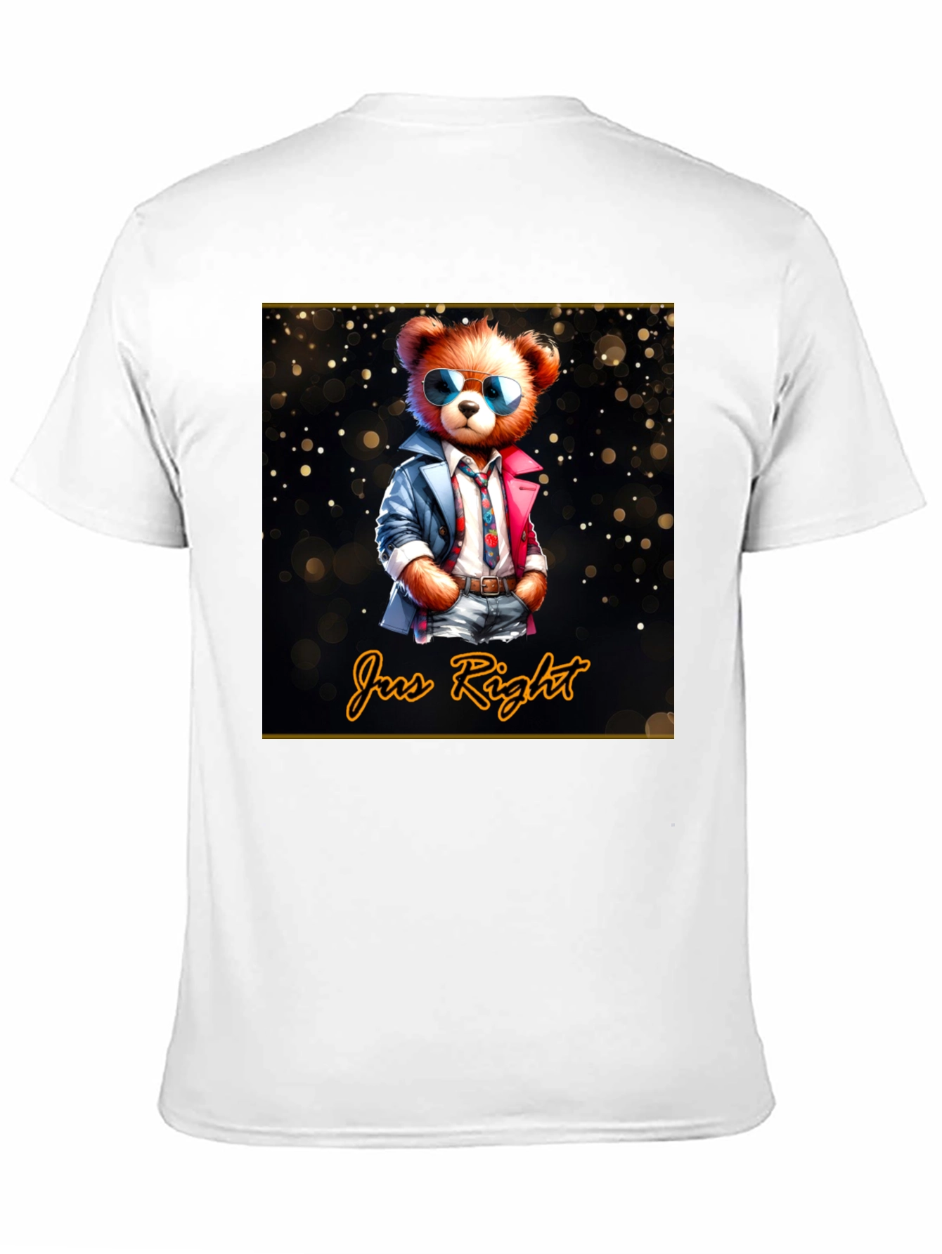 Black Cool Bear Graphic Tee - 'Jus Right' Style view 11