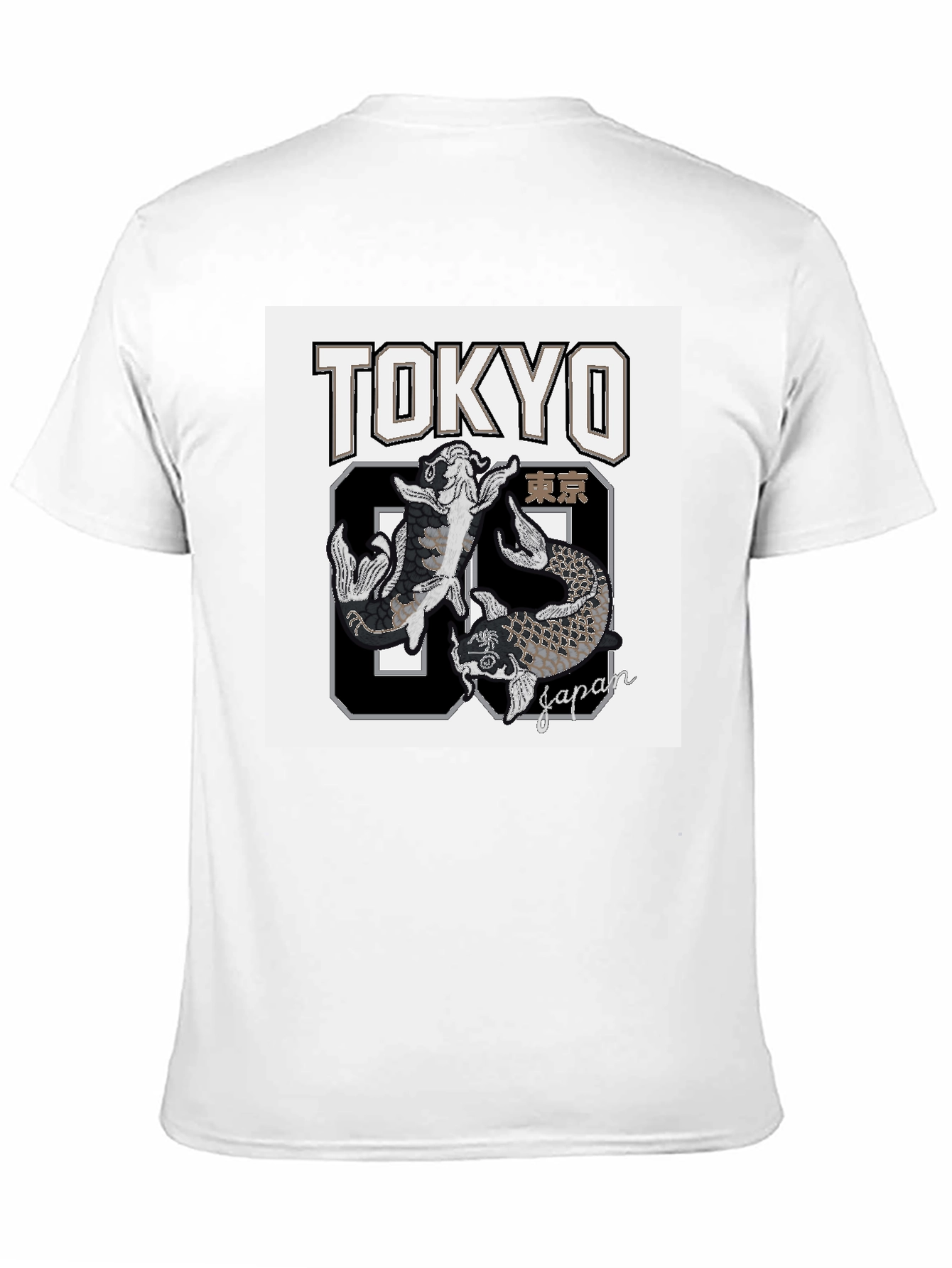Black Tokyo 89 Japan Koi Fish Graphic T-Shirt view 11