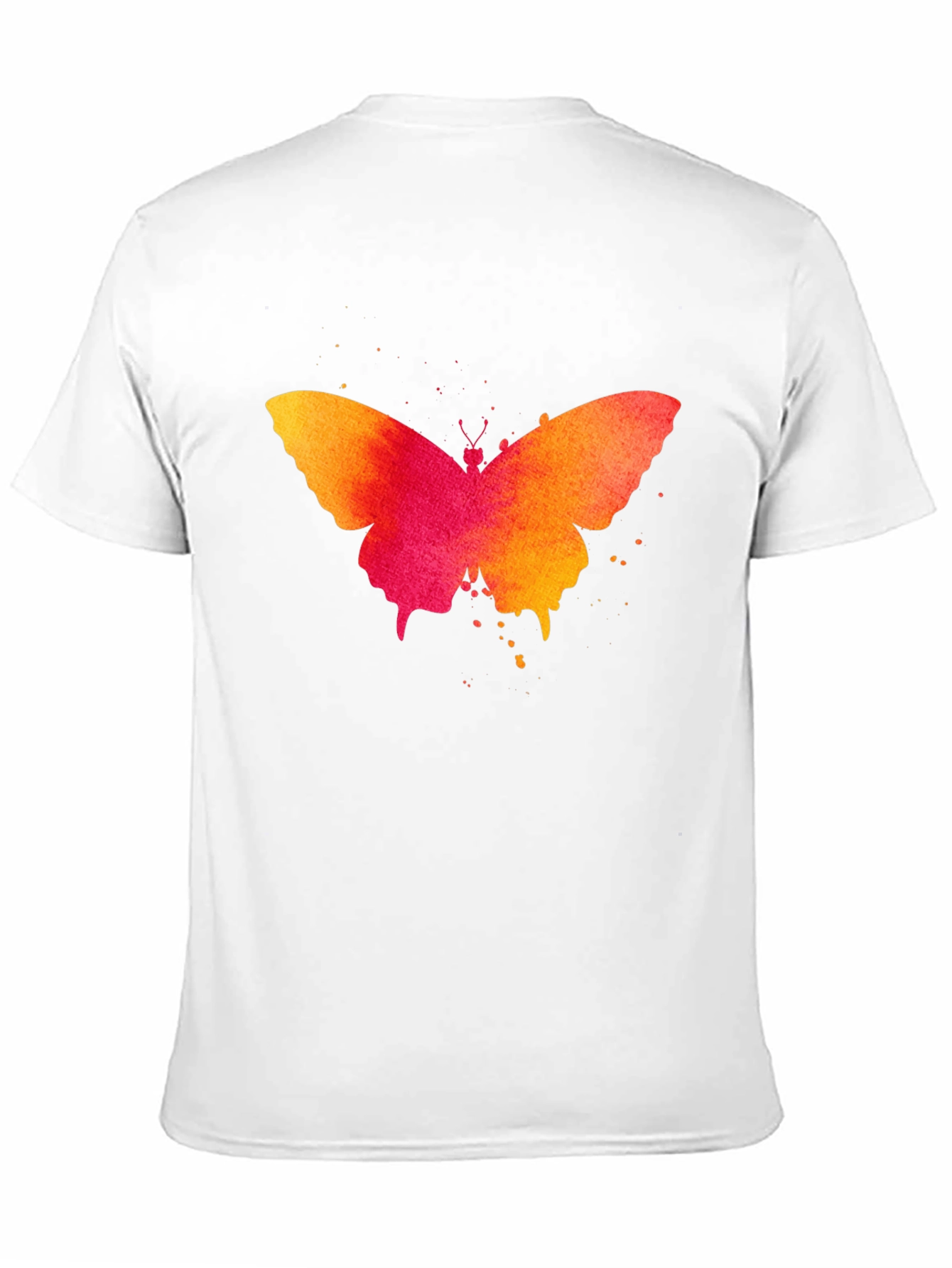Black Butterfly Watercolor Print Black T-Shirt view 11