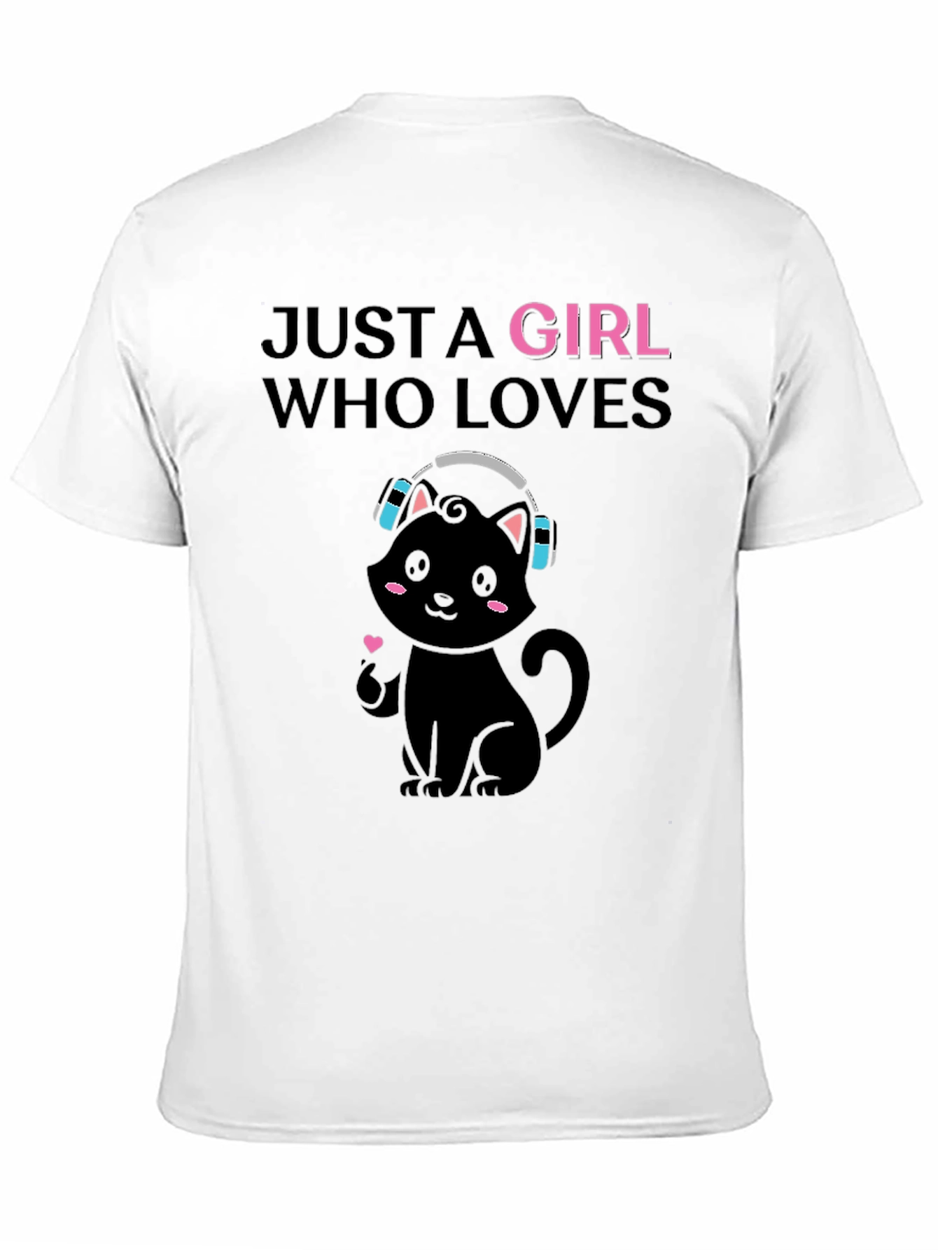 Black Just A Girl Who Loves Cats T-Shirt view 11