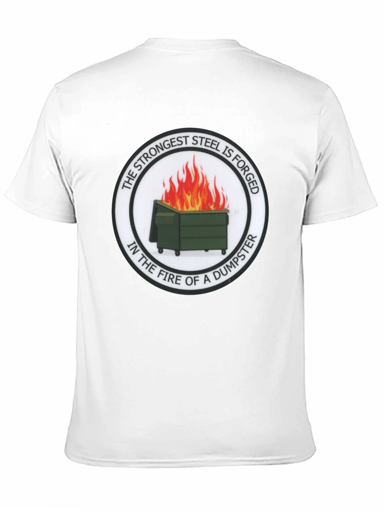 Black Strongest Steel Forged Tee - Dumpster Fire Design view 11