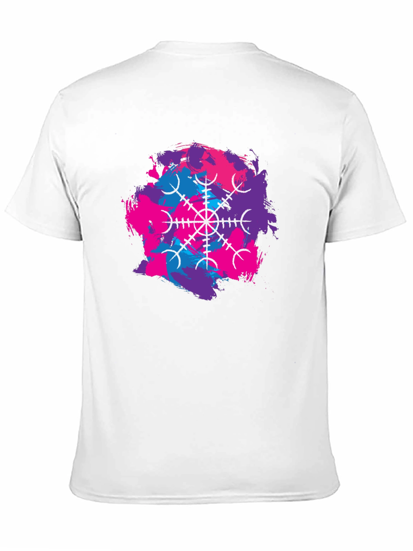 Black Black T-Shirt with Abstract Vegvisir Design view 11