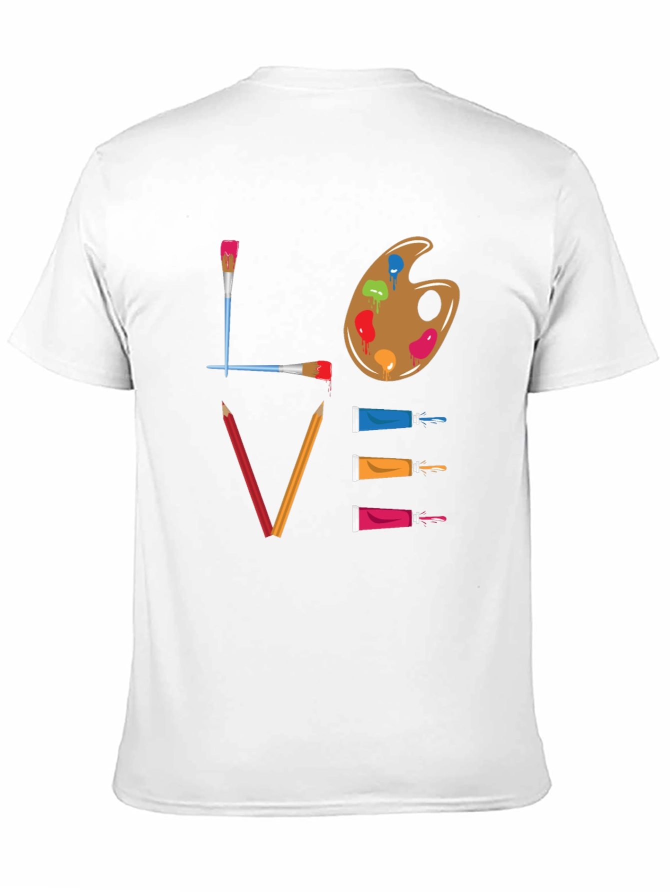 Black Love Art T-Shirt: Painter's Palette Design view 11