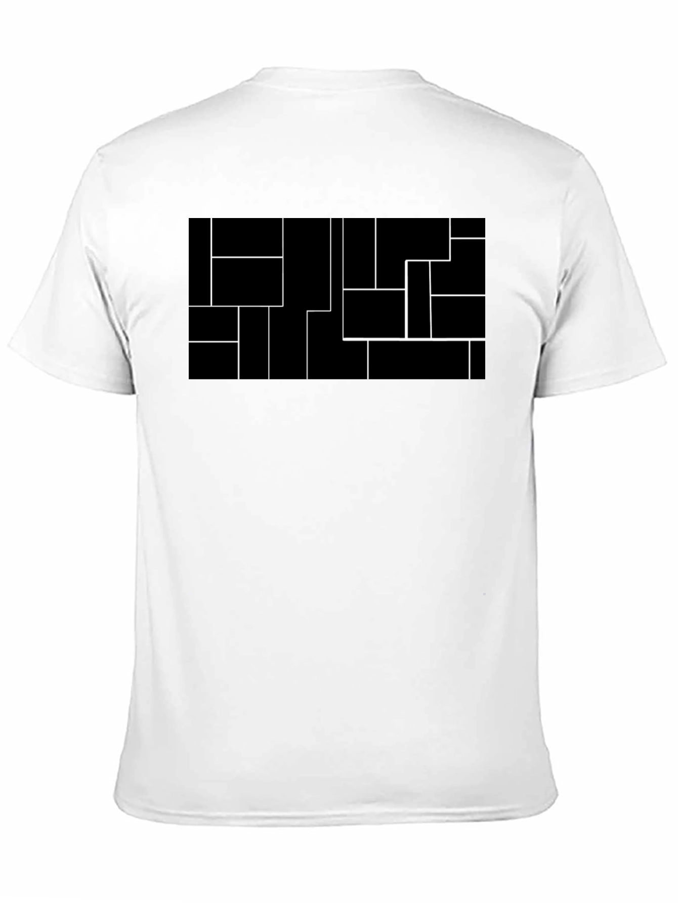 Black Modern Geometric Black Tee view 11