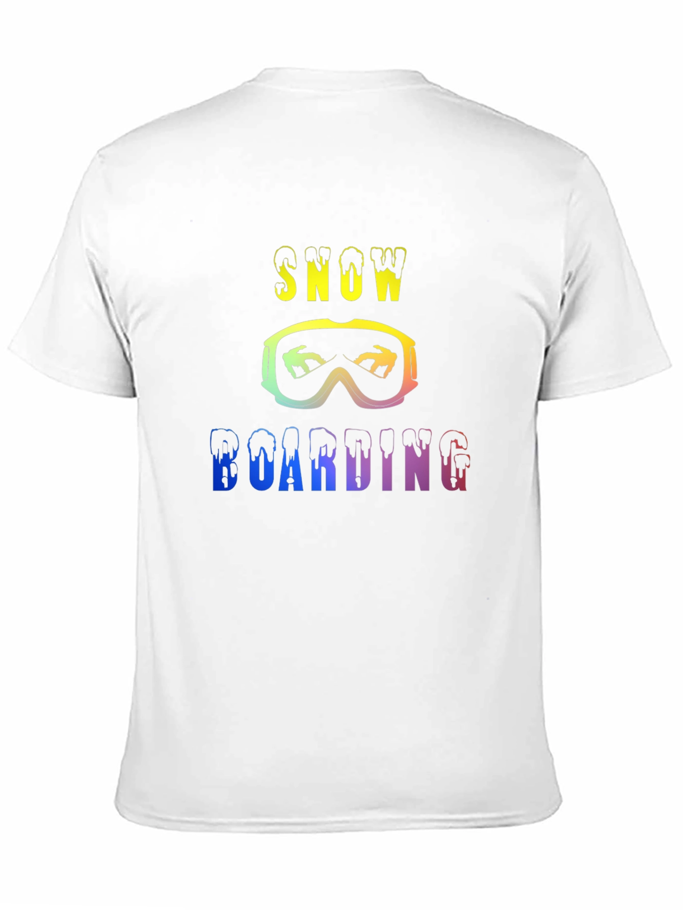 Black Snow Boarding Rainbow Graphic Black T-Shirt view 11