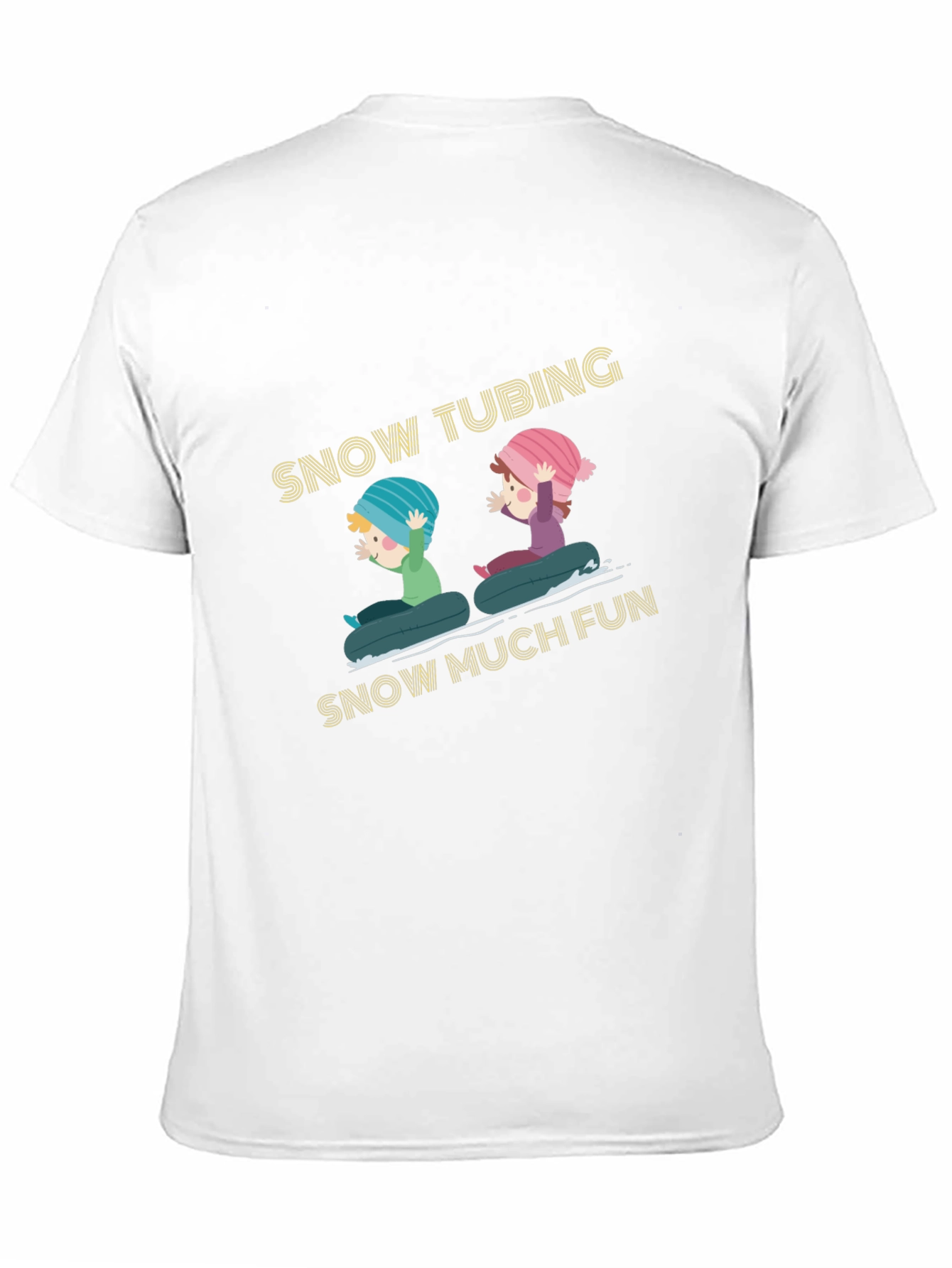 Black Snow Tubing Graphic Tee - Winter Fun T-Shirt view 11