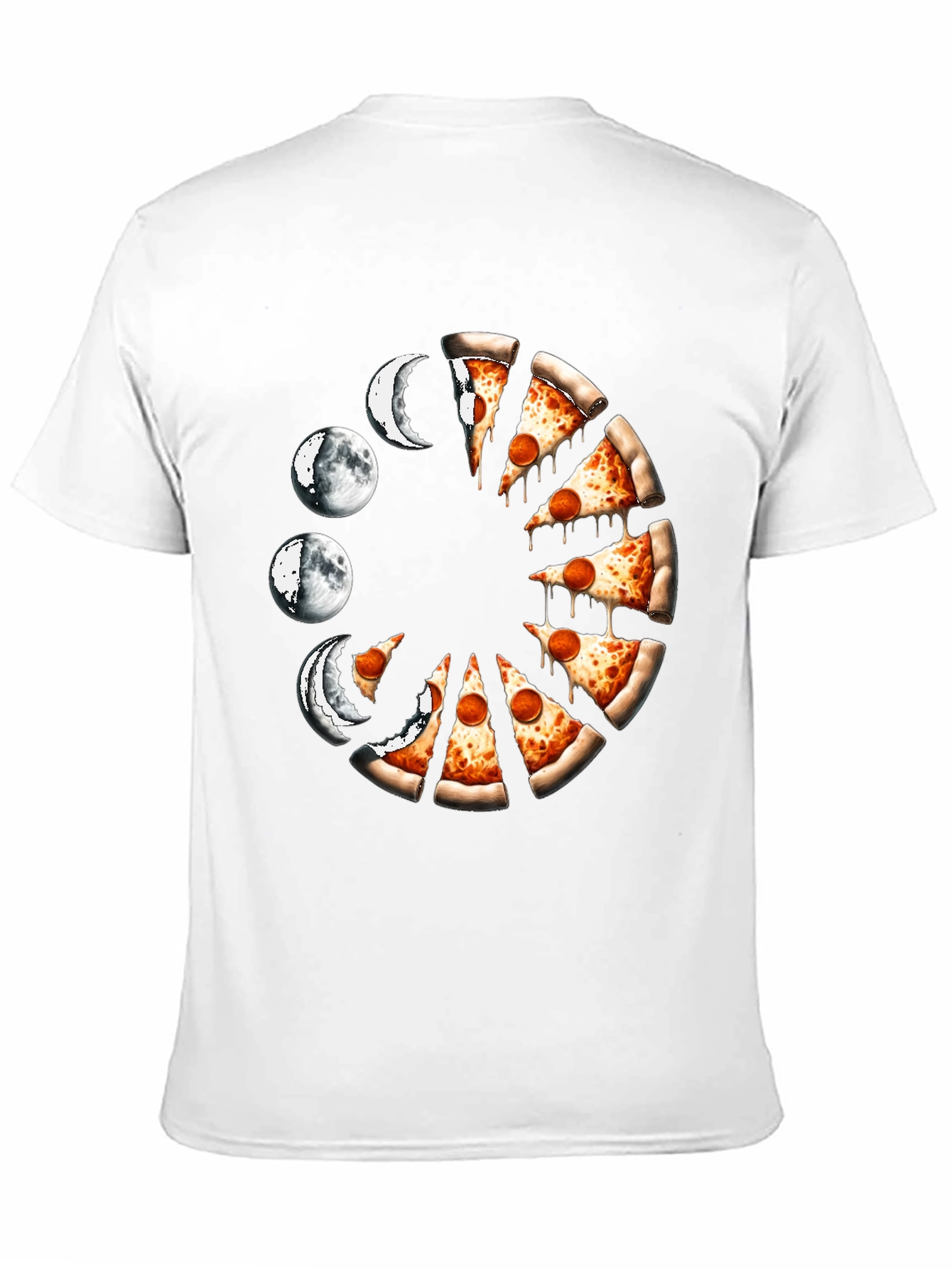 Black Pizza Moon Phases Graphic Tee view 11