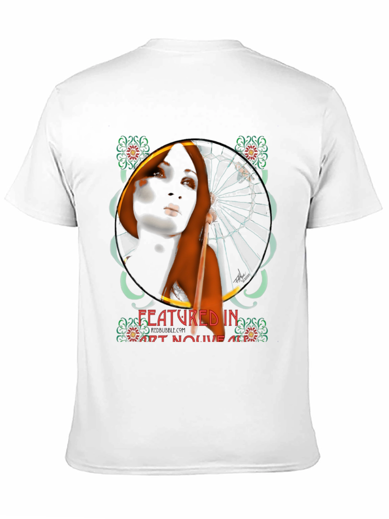 Black Art Nouveau Woman Graphic Tee view 11