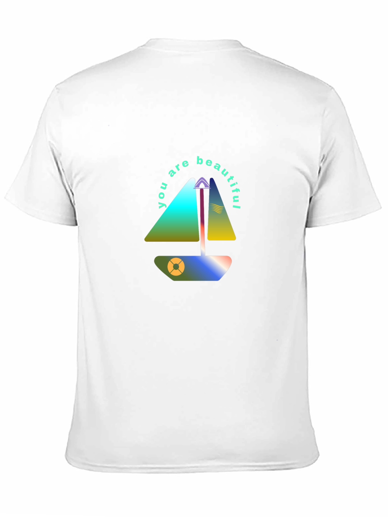 Black Modern Sailboat Graphic Tee - You Are Beautiful view 11