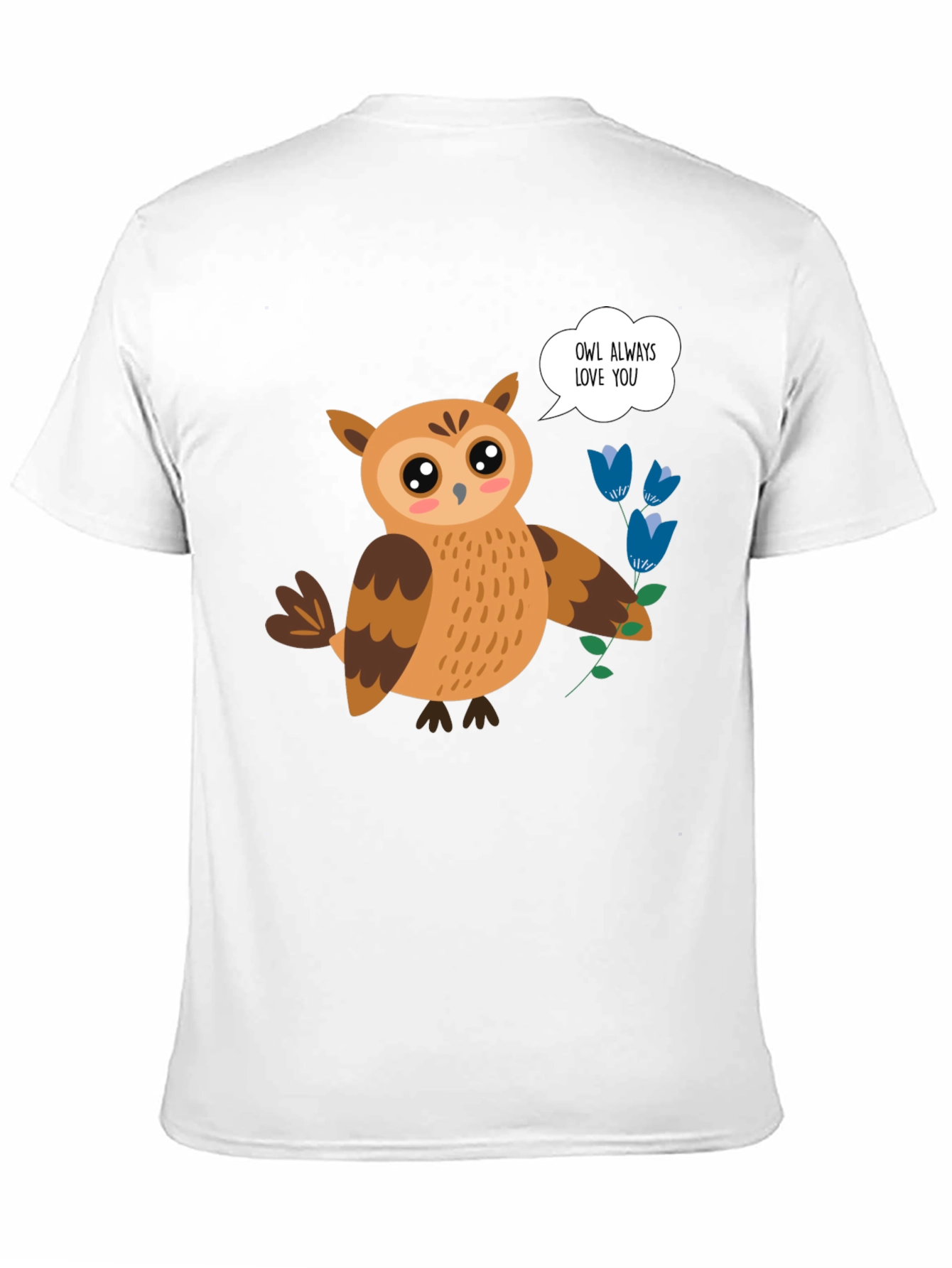 Black Cute Owl Always Love You Graphic Black T-Shirt view 11