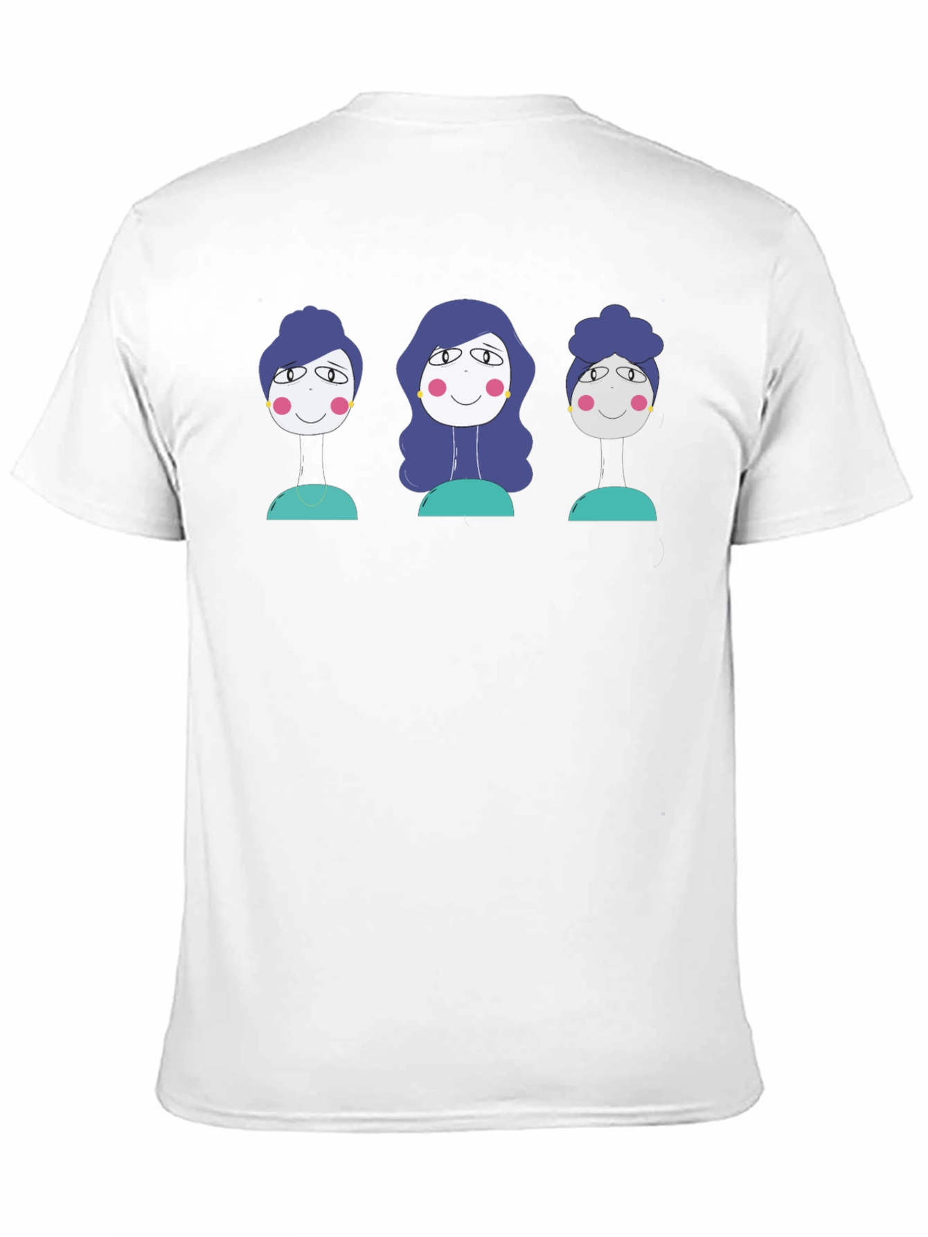 Black Drawn Faces Black Tee view 11