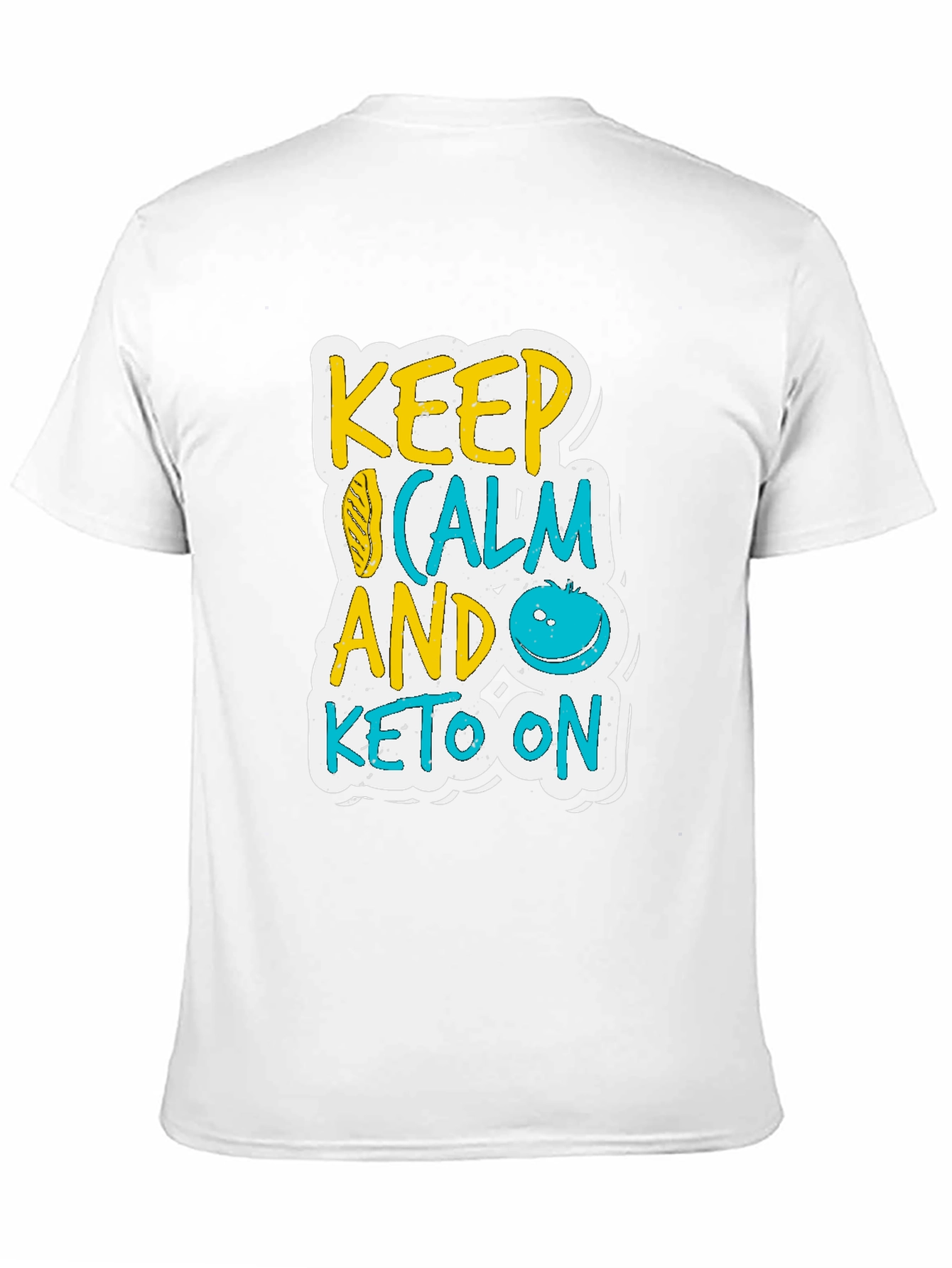 Black Keep Calm and Keto On Black T-Shirt view 11
