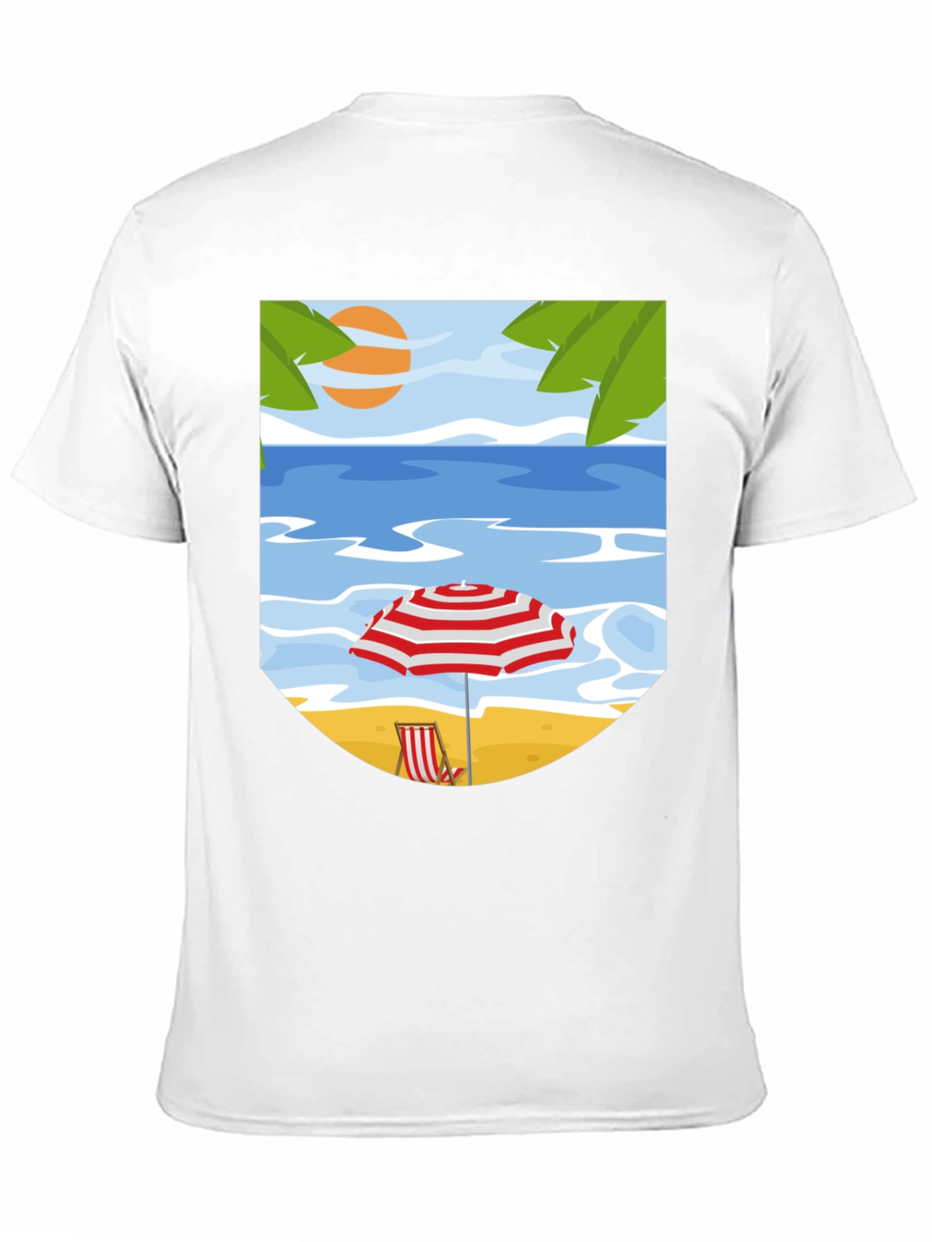 Black Beach Scene Graphic Tee - Black Cotton T-Shirt view 11