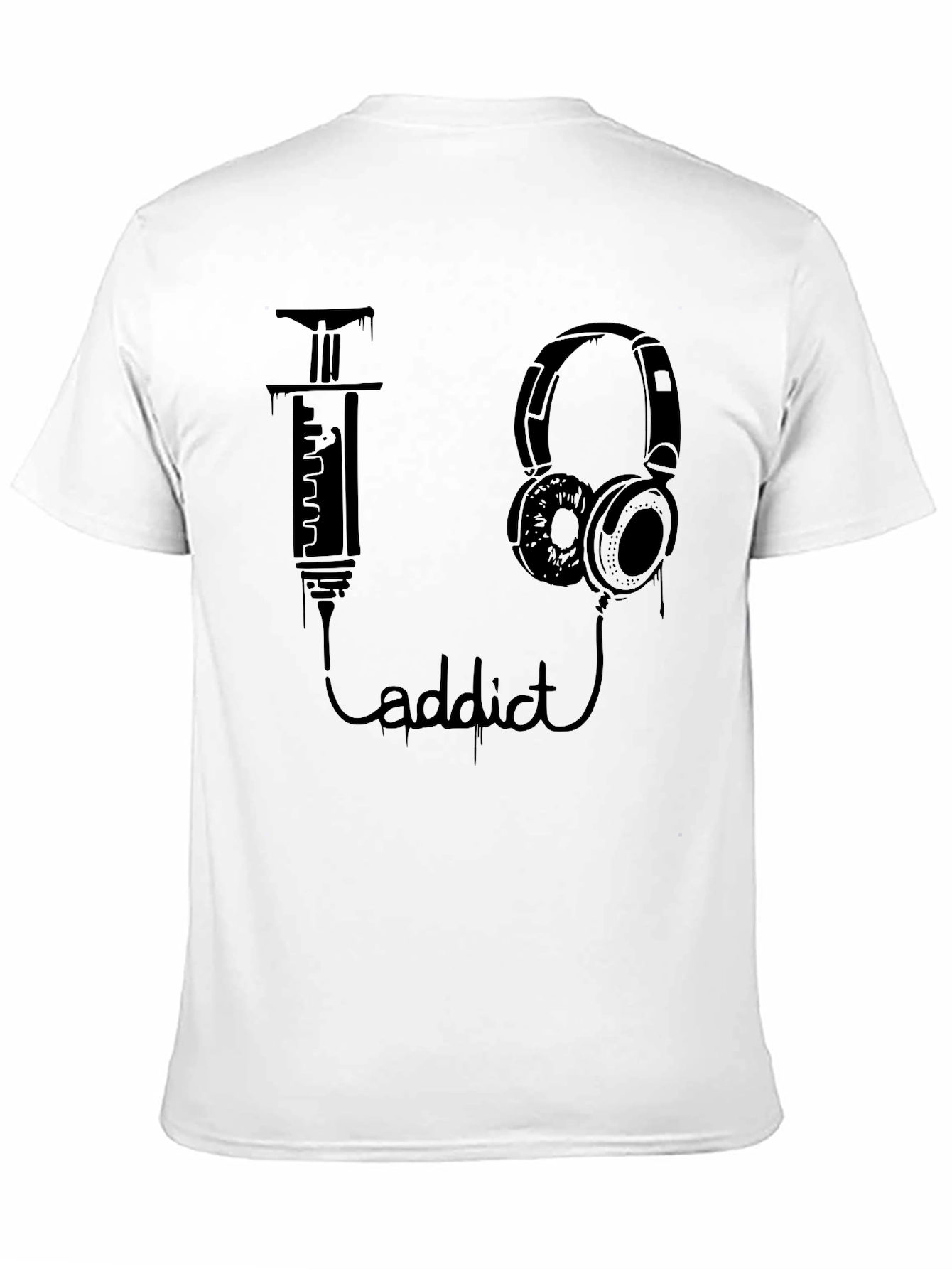 Black Music Addict Black T-Shirt - Unique Graphic Tee view 11