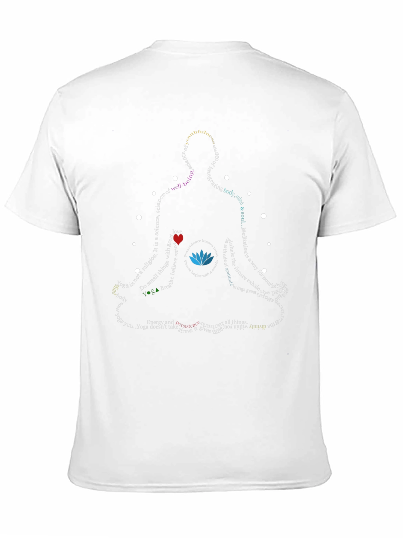 Black Yoga Silhouette Word Art T-Shirt - Meditate in Style! view 11