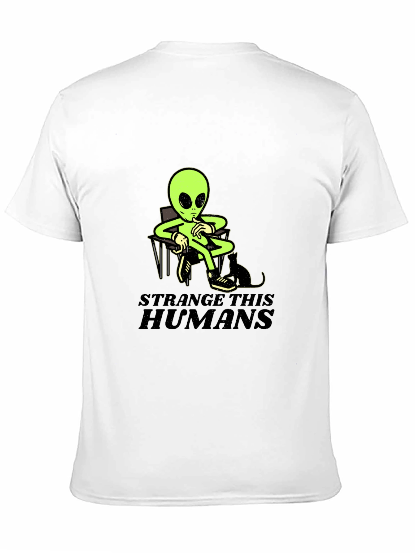 Black Strange This Humans Alien Black T-Shirt view 11