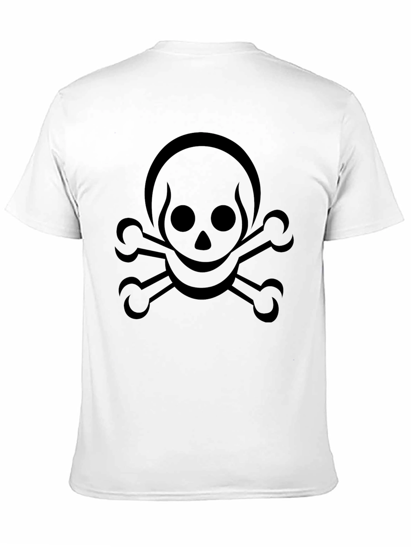 Skull & Crossbones Graphic Tee - Black Cotton Blend - 11