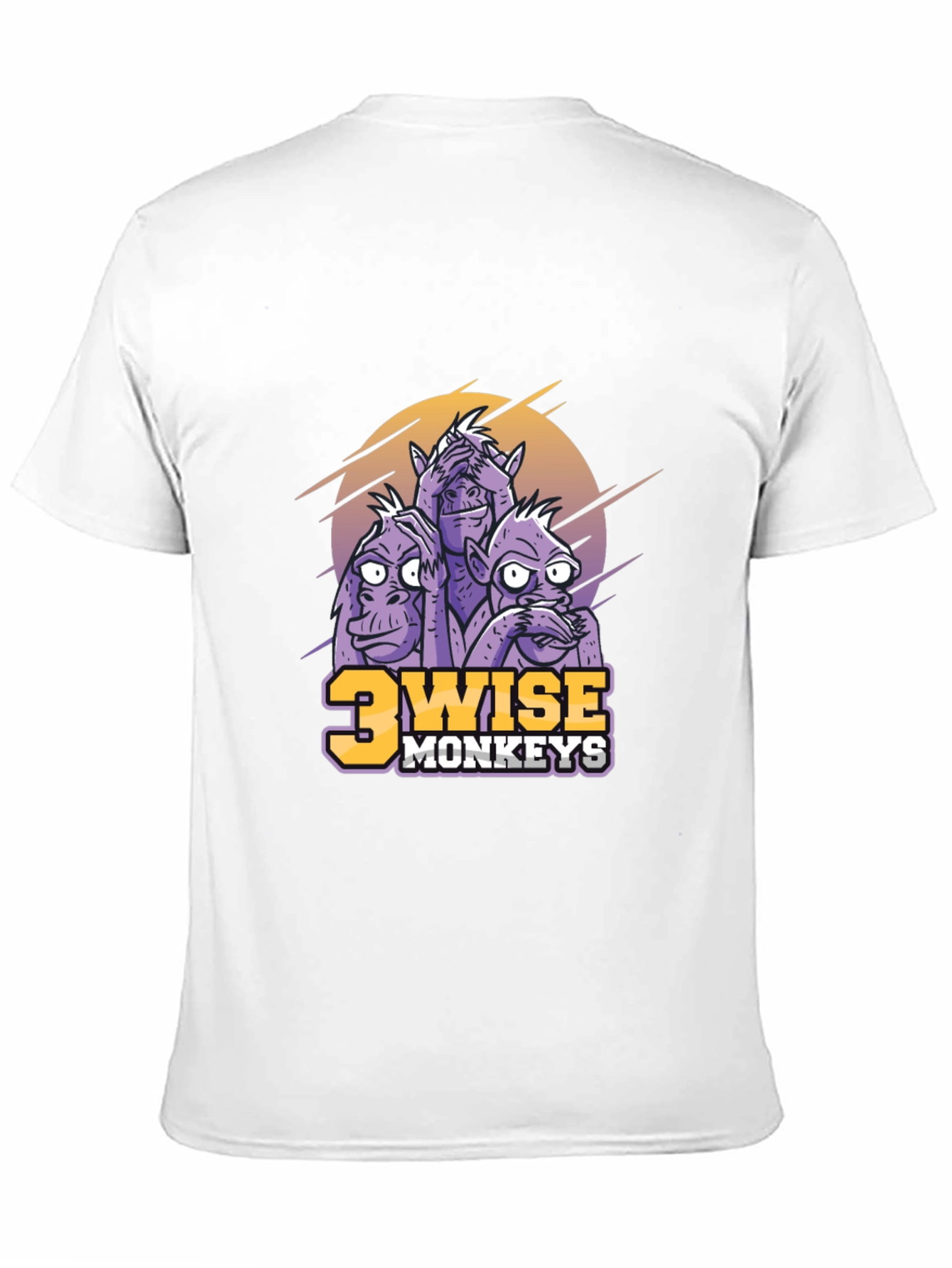 3 Wise Monkeys Graphic T-Shirt - Hear, See, Speak No Evil - 11