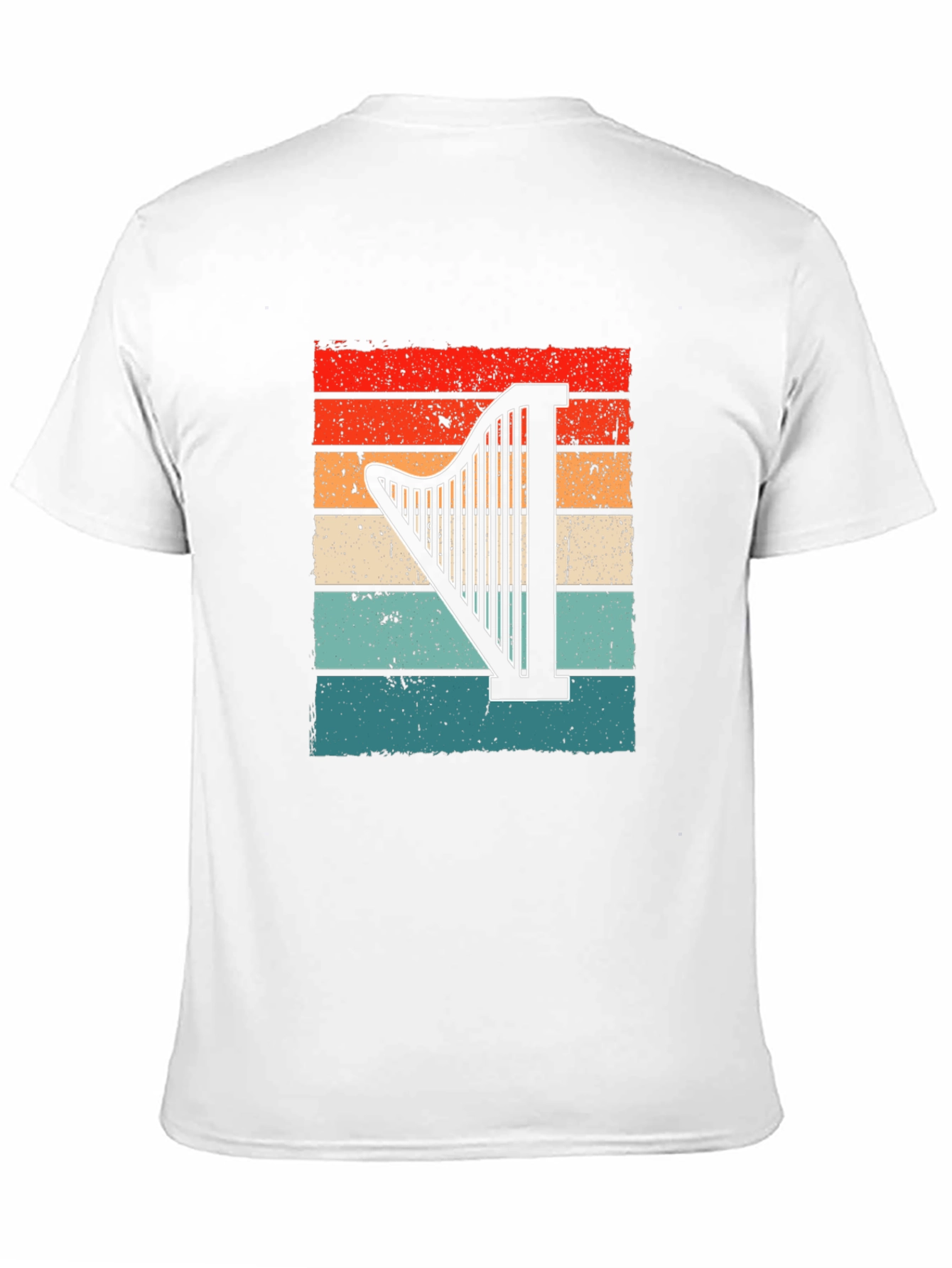 Black Vintage Harp Sunset Graphic T-Shirt view 11