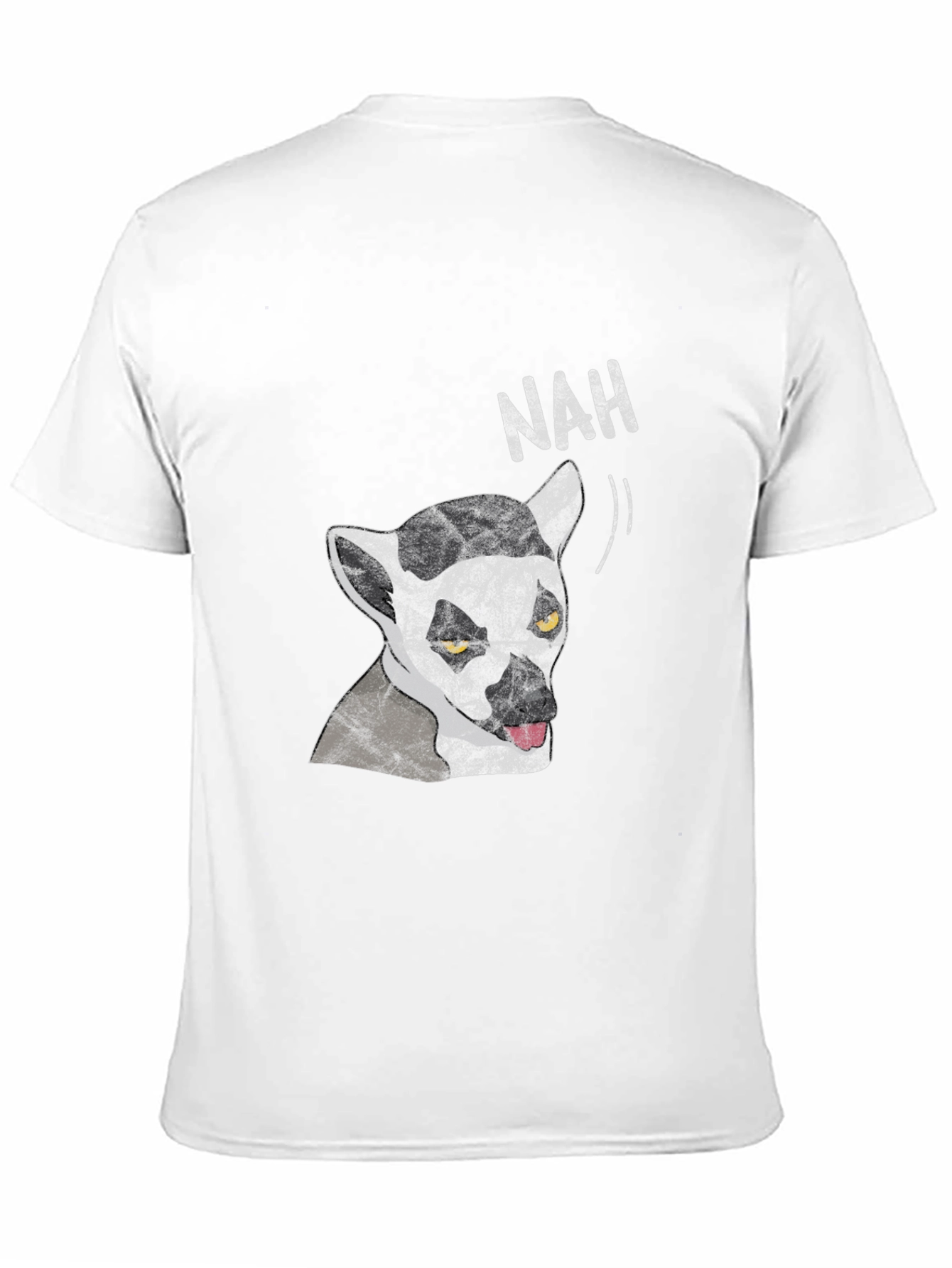 Black Lemur 'Nah' Graphic Tee - Black Cotton T-Shirt view 11